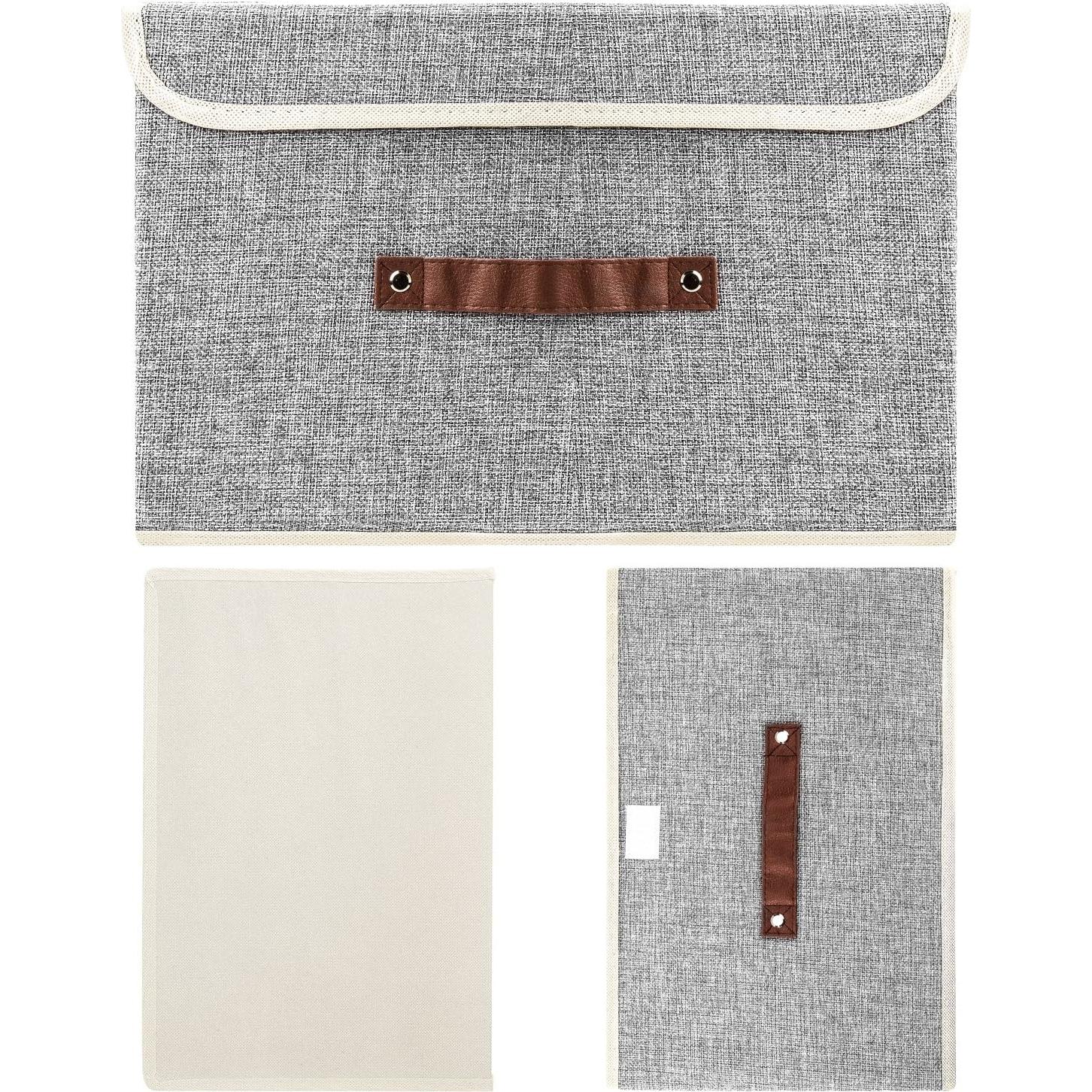 Cajas de Almacenamiento Plegables TYEERS 2 Paquete Gris 37.8x24.9x24.9 cm