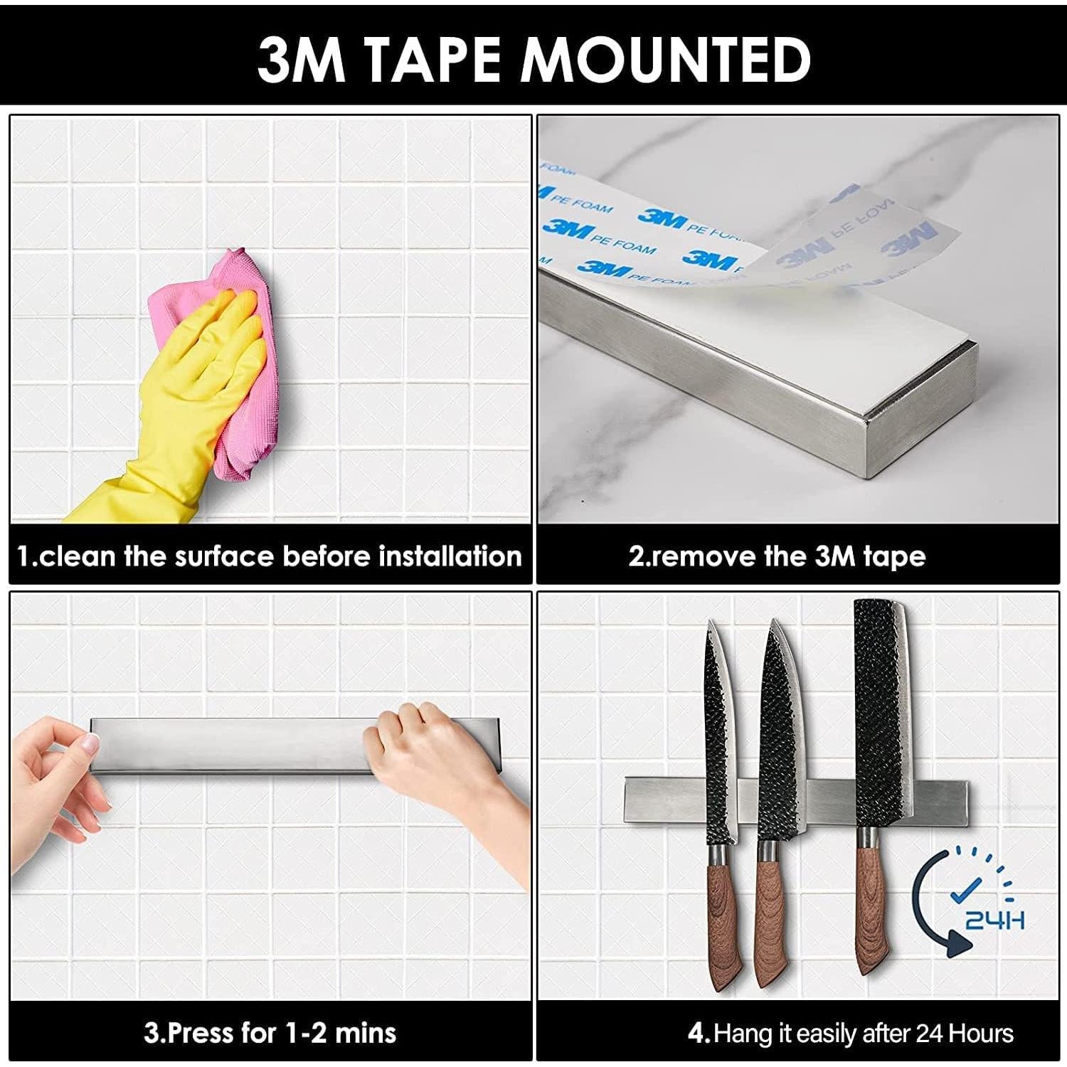 Soporte Magnético para Cuchillos Enkrio 20 cm Acero Inoxidable