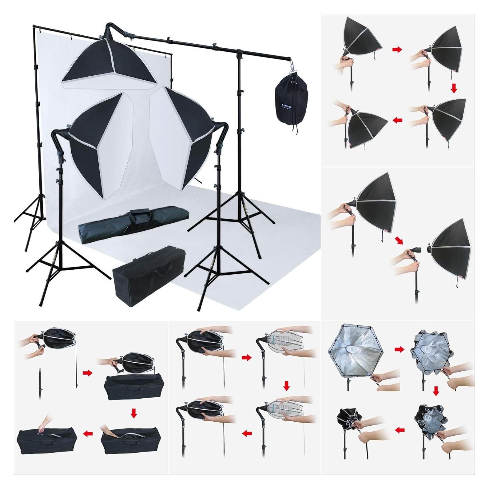 Kit de Estudio Fotográfico y Video LINCO AM139 con Soporte