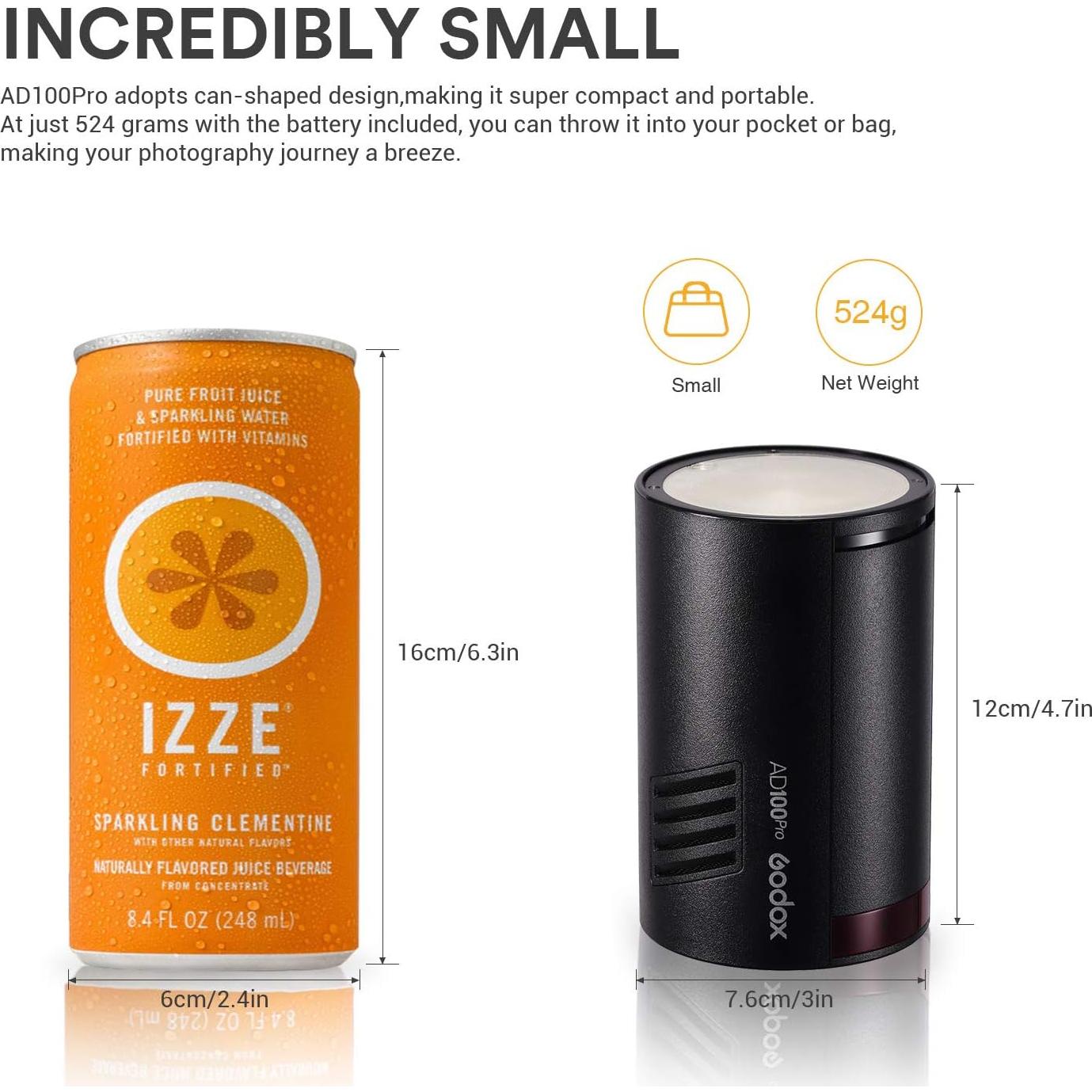 Flash Godox AD100 Pro Portátil TTL 100Ws con Batería 360 Flashes