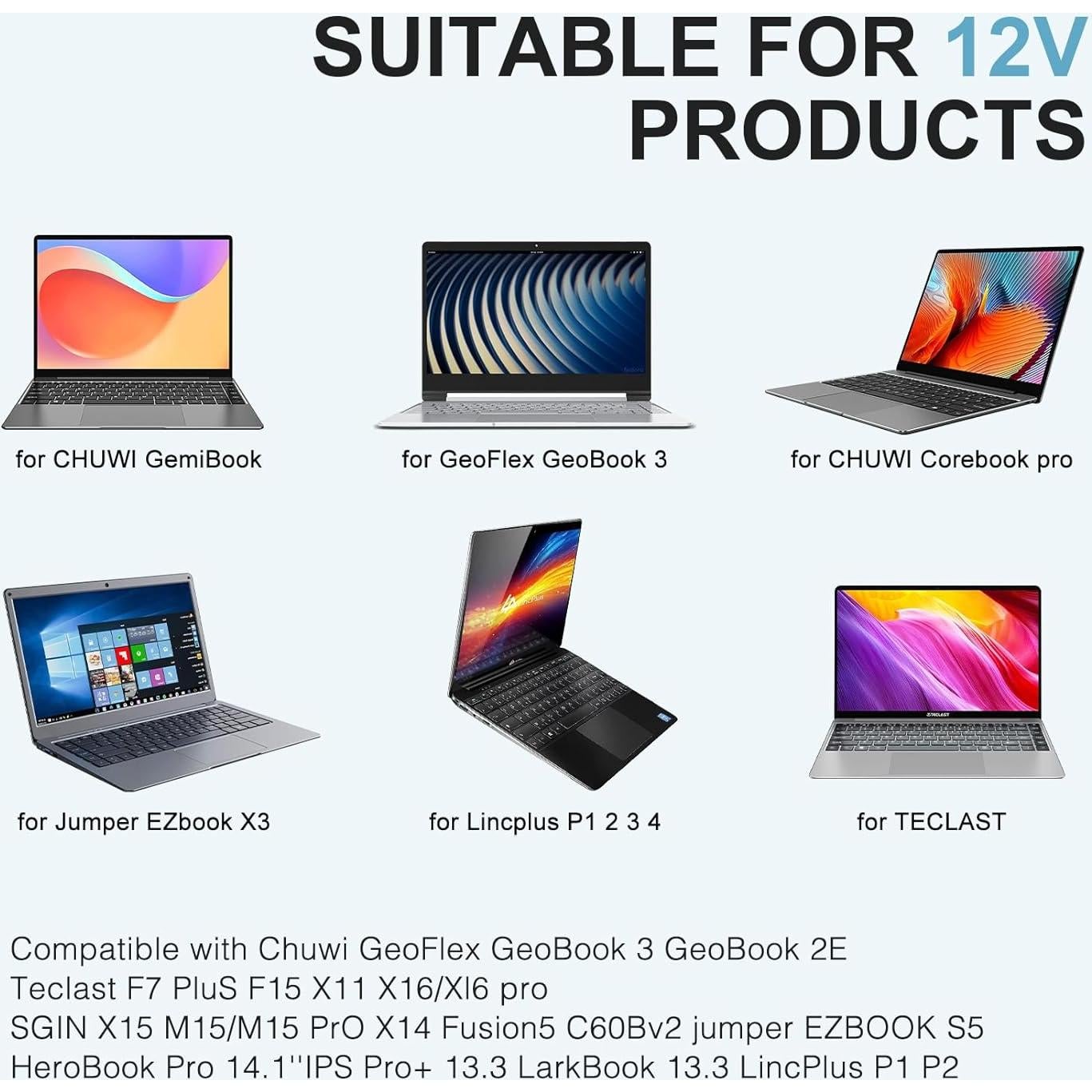 Cargador 12V 3A COOLM para Jumper Ezbook 2 3 X3 X4