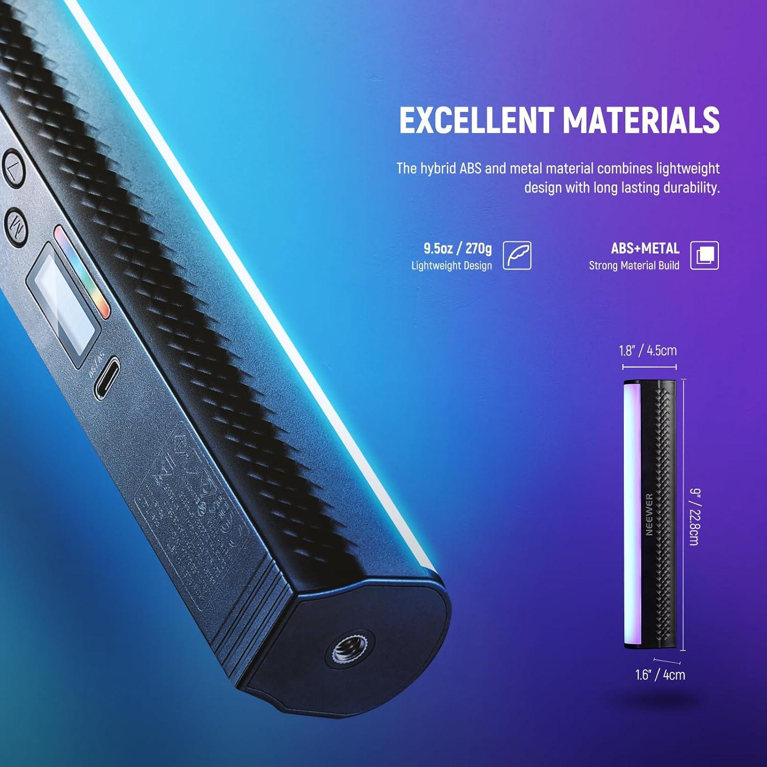 Barra de Luz RGB NEEWER 50W con Batería 2550mAh y 17 Escenas