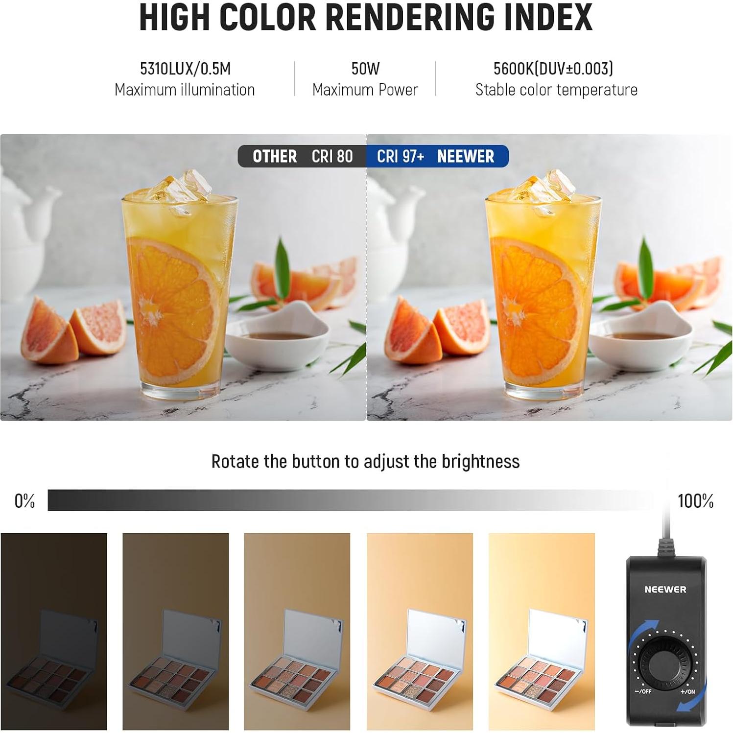 Barra de Luz RGB NEEWER 50W con Batería 2550mAh y 17 Escenas