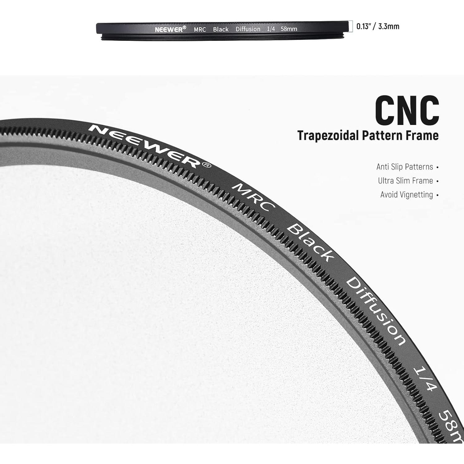 Filtro de Difusión Negra NEEWER 58mm 1/4 para Fotografía