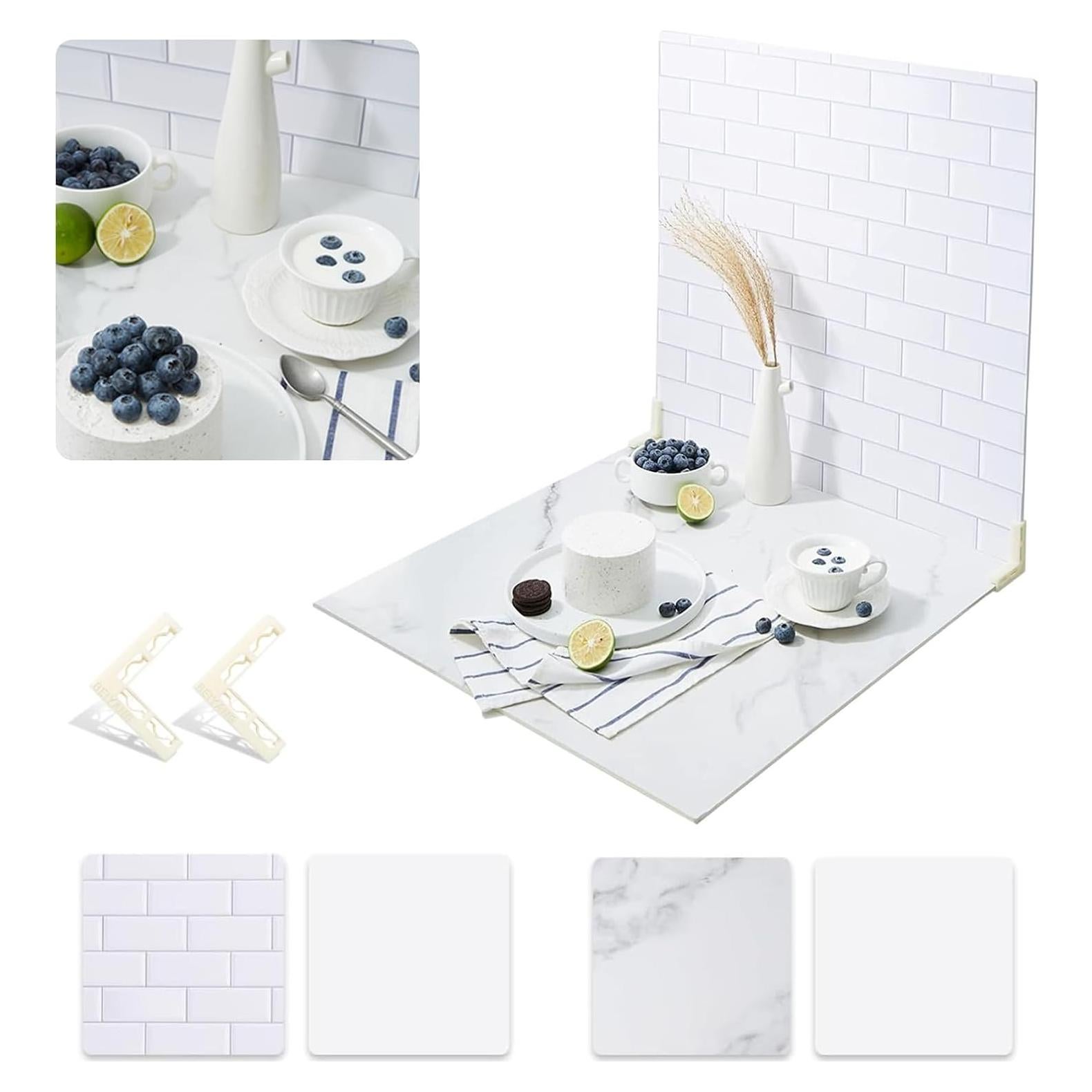 2 Tableros de Fondo Fotográfico BEIYANG 61x61 cm Mármol