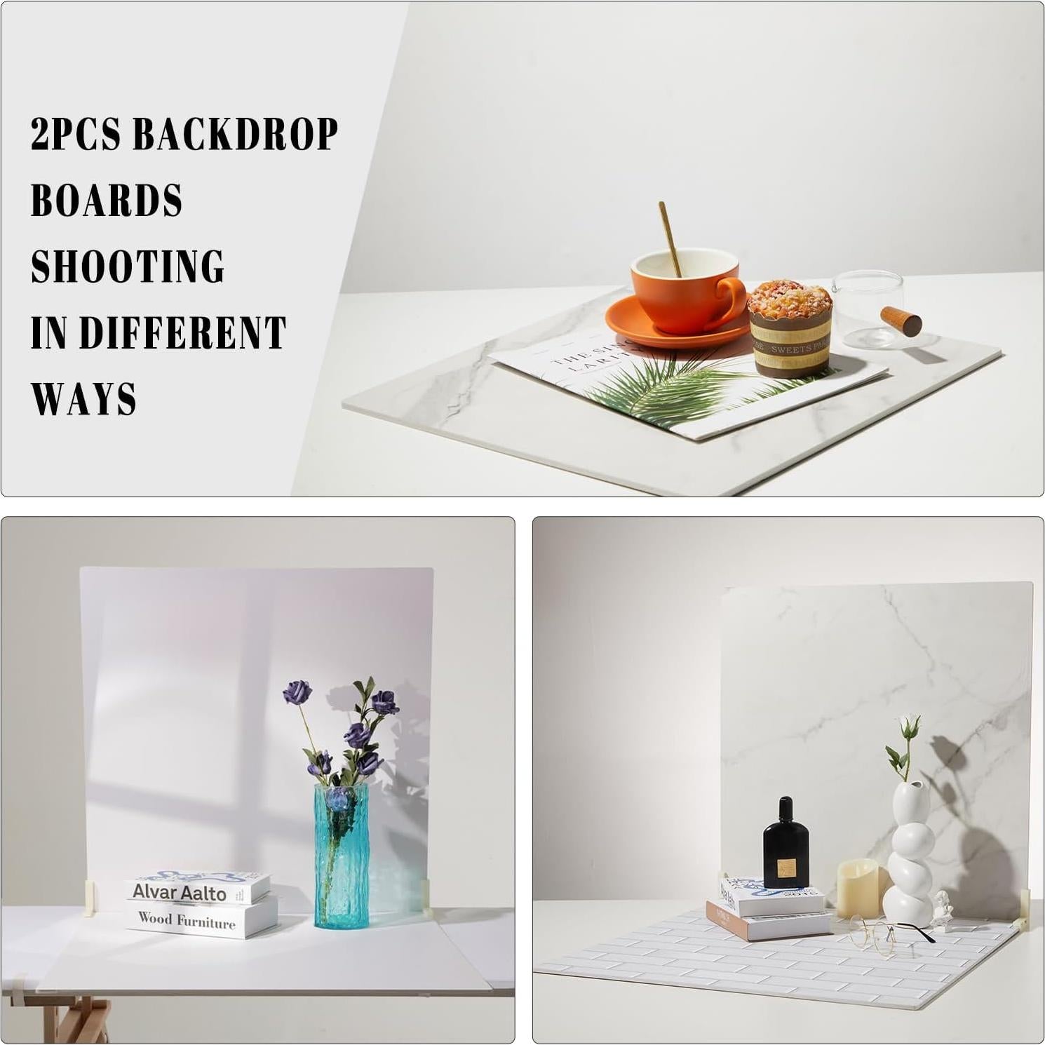 2 Tableros de Fondo Fotográfico BEIYANG 61x61 cm Mármol