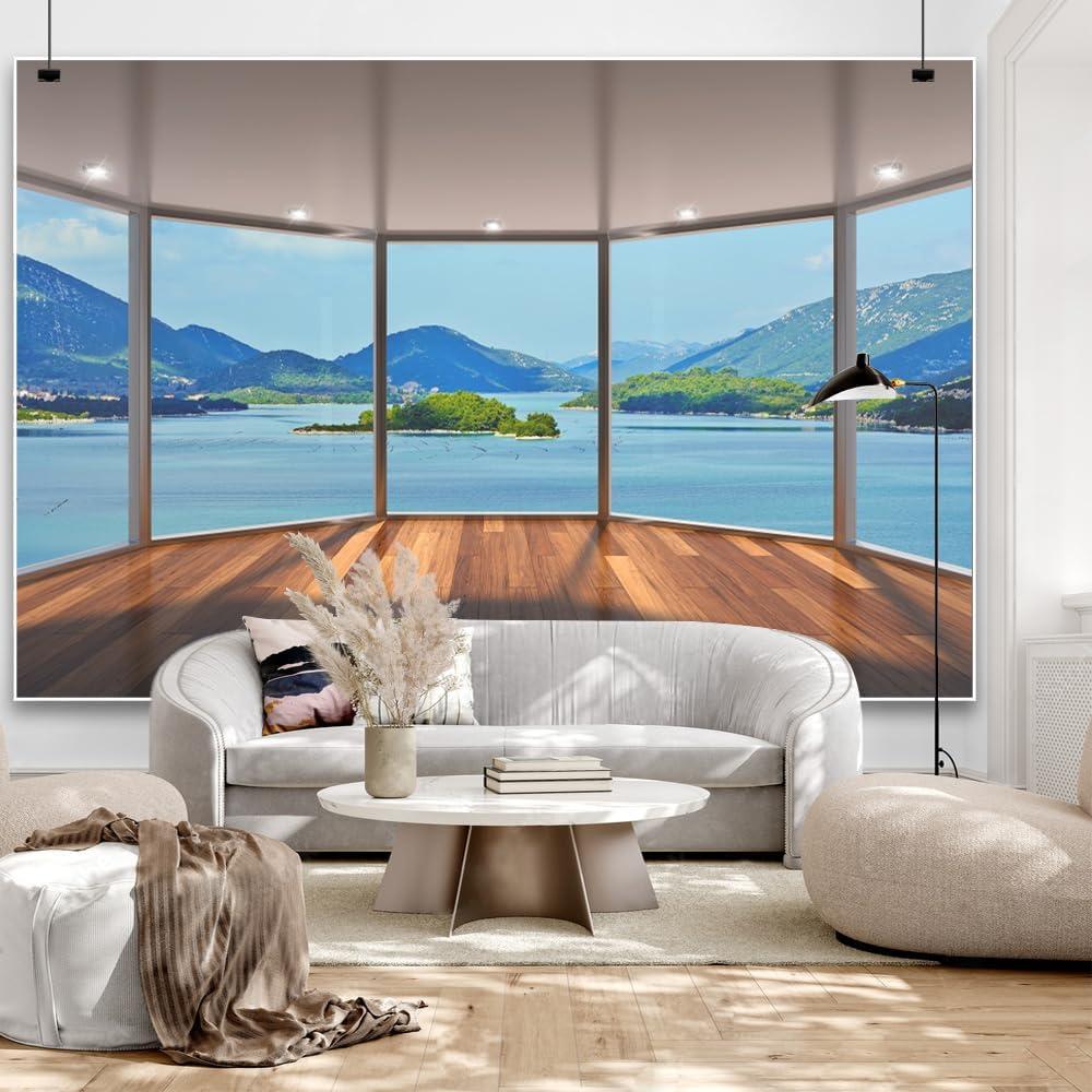 Fondo de Escenario Poliester 3x2.5m Isla Playa Fiesta