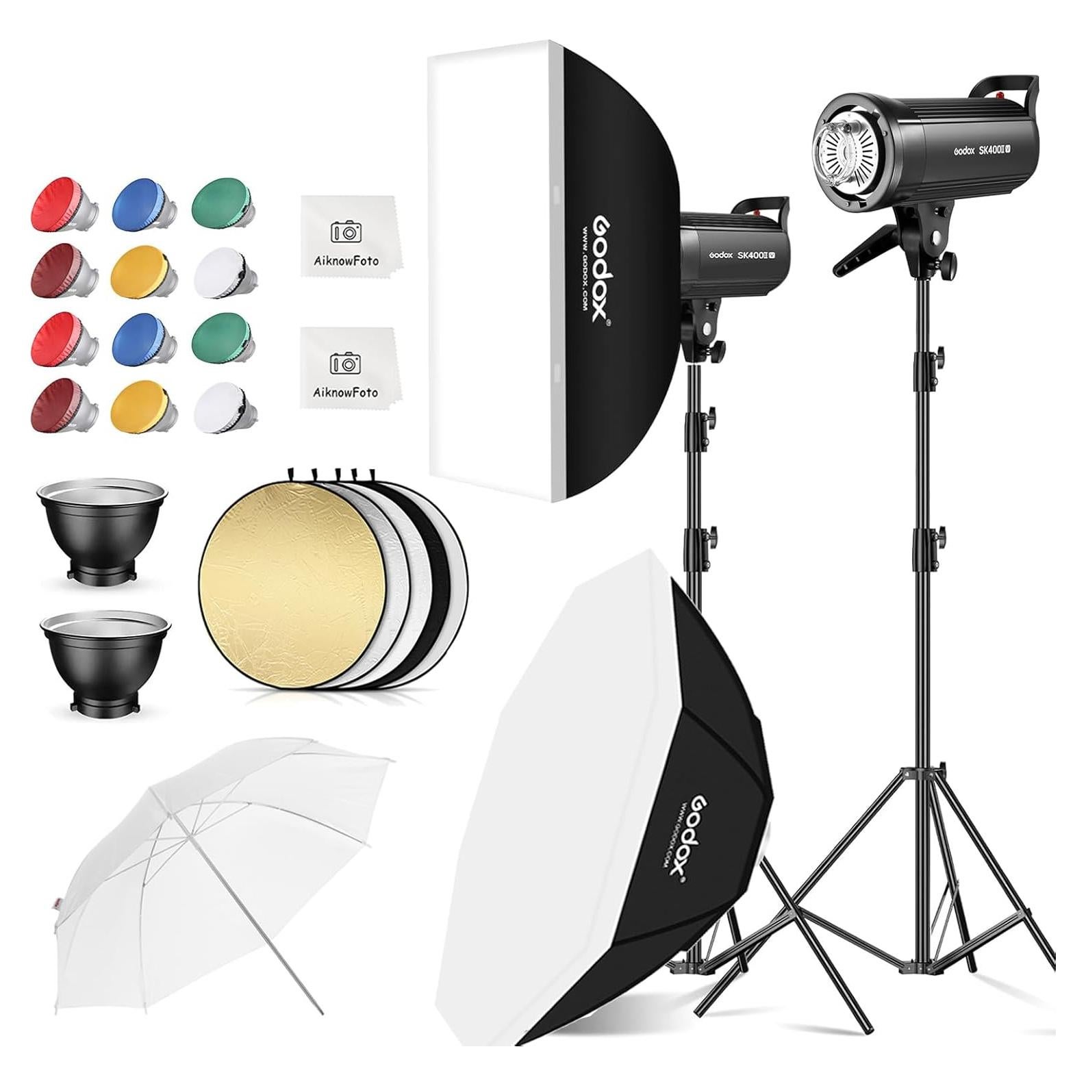 Kit de Fotografía Godox SK400IIV 2Pcs 800Ws con Softbox y Soportes