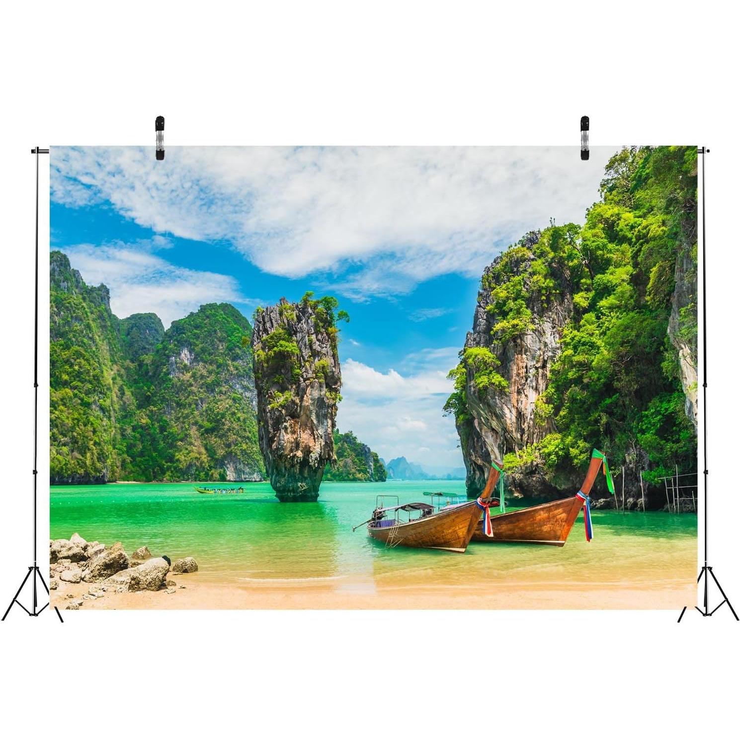 Fondo Fotográfico 7x5ft Loccor Poliester Tailandia Playa