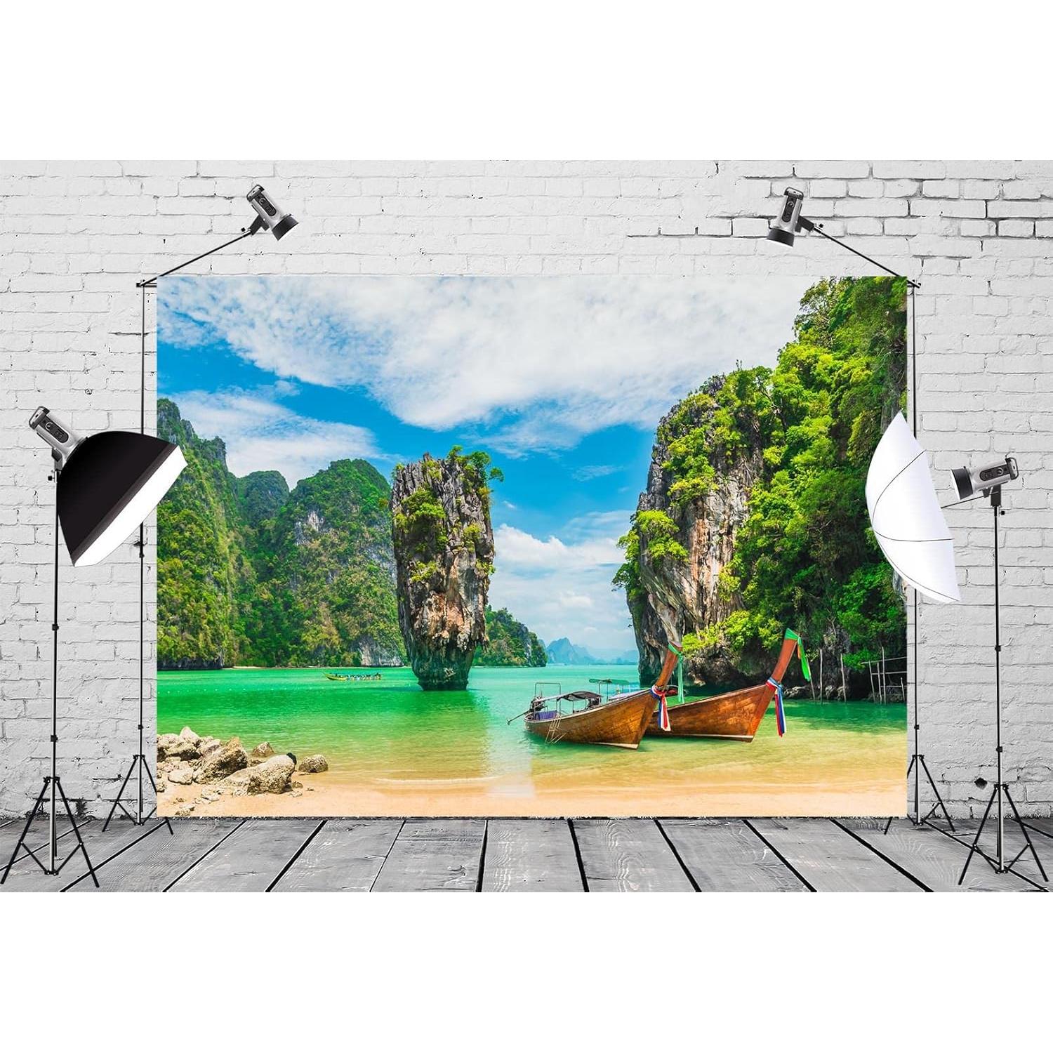 Fondo Fotográfico 7x5ft Loccor Poliester Tailandia Playa