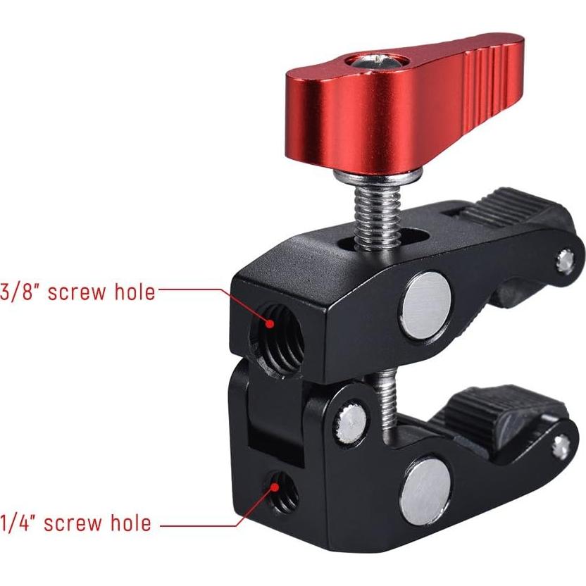 Pinza Super Andoer 1/4 y 3/8 para Accesorios de Cámara