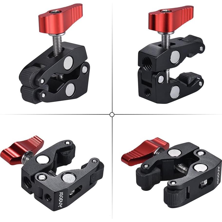 Pinza Super Andoer 1/4 y 3/8 para Accesorios de Cámara