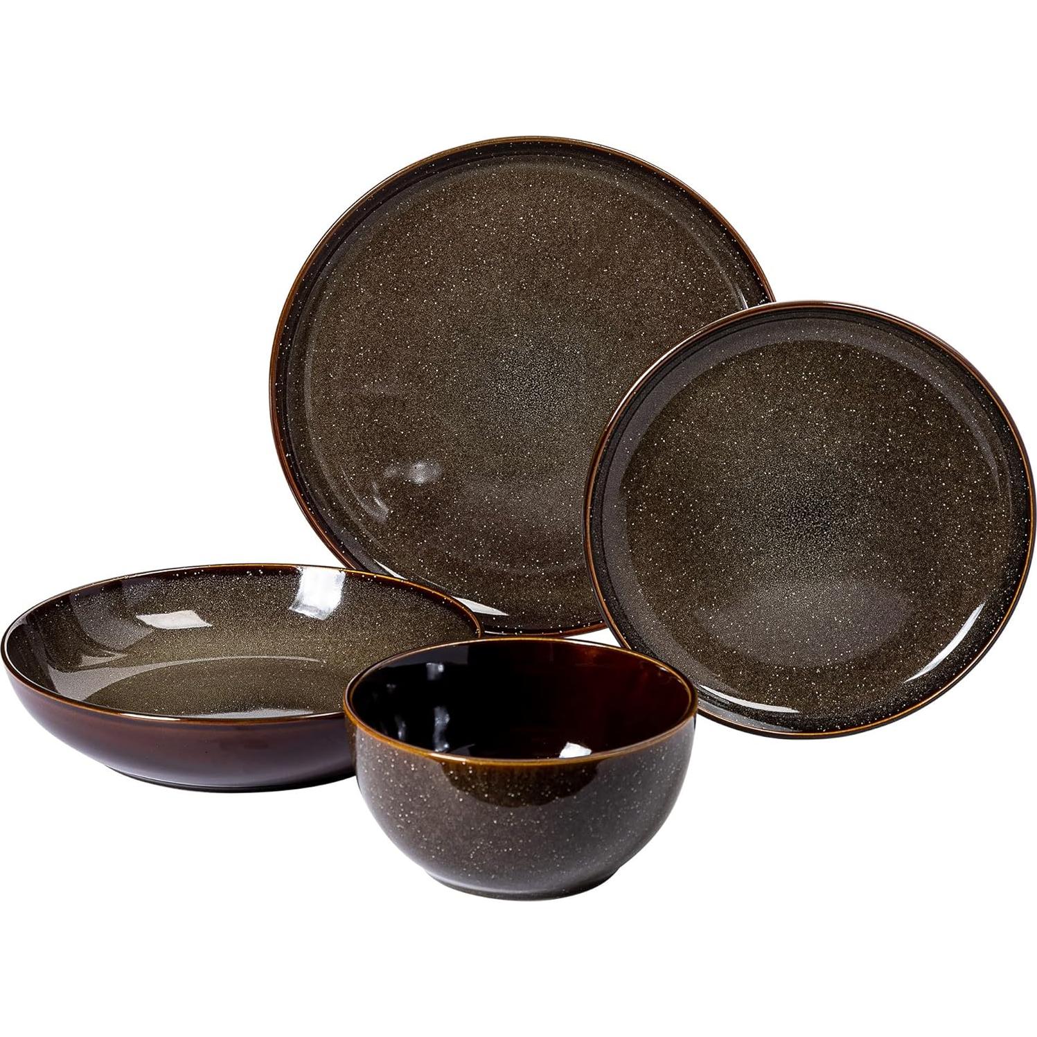 Juego de vajilla Gibson Elite Edwina 16 piezas verde