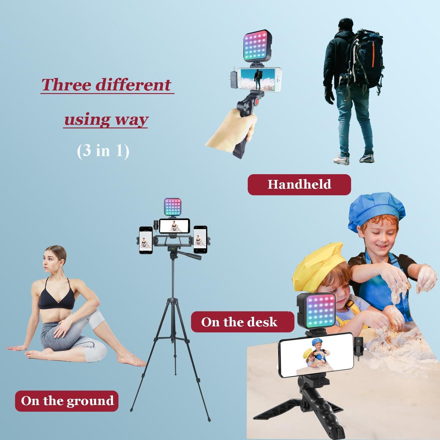 Kit de Vlogging Litchitech con Trípode 152.4 cm, Luz RGB y Micrófono