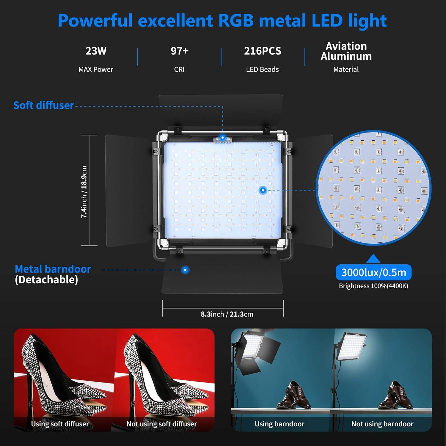 Kit de Luz LED Neewer P200 RGB con Control APP - 360°