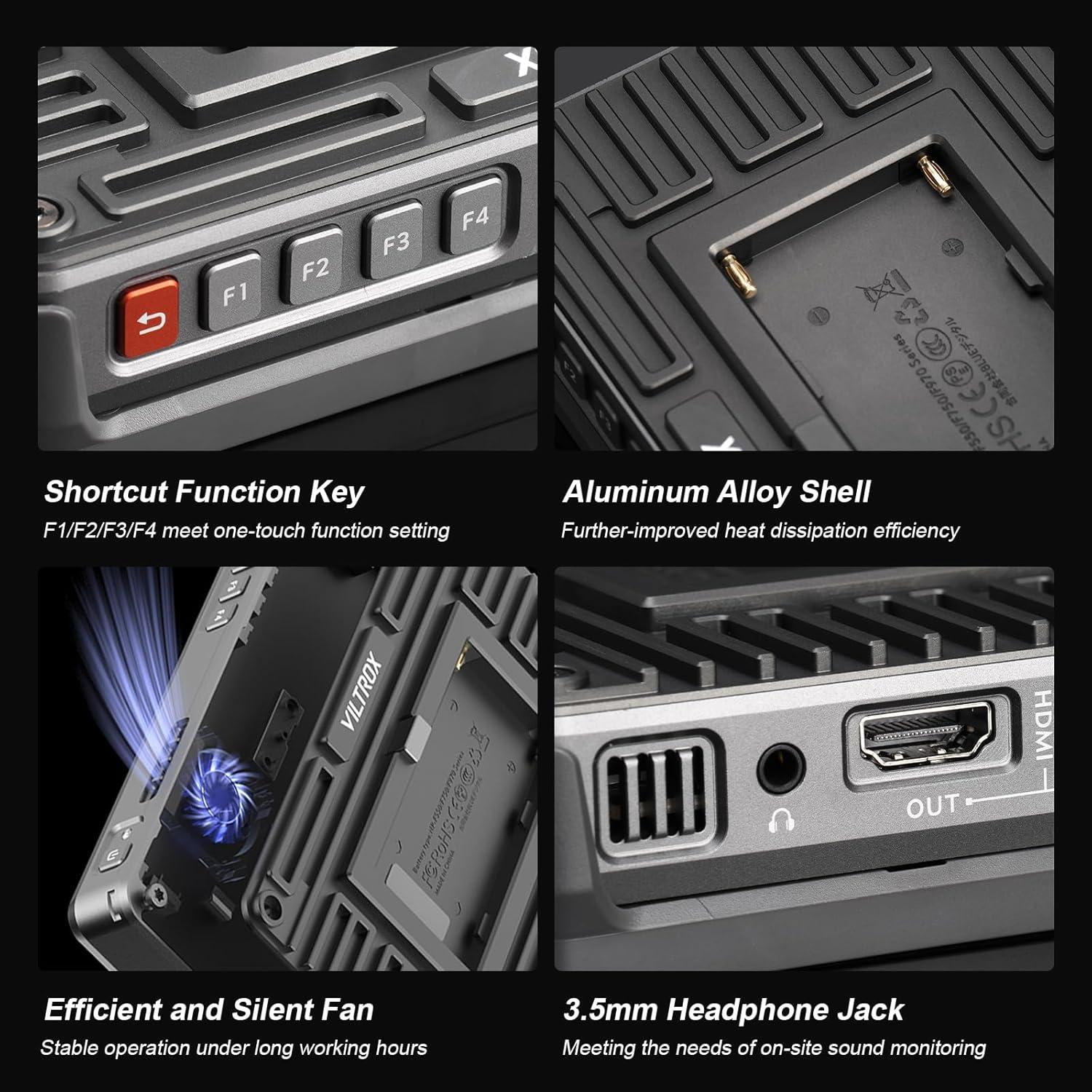 Monitor de Campo Viltrox DC-X2 6" 4K 2000 nits para DSLR