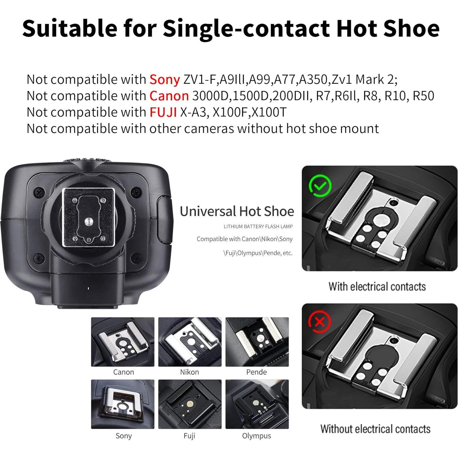 Flash Speedlite Godox TT520III Inalámbrico 433MHz para Canon Nikon