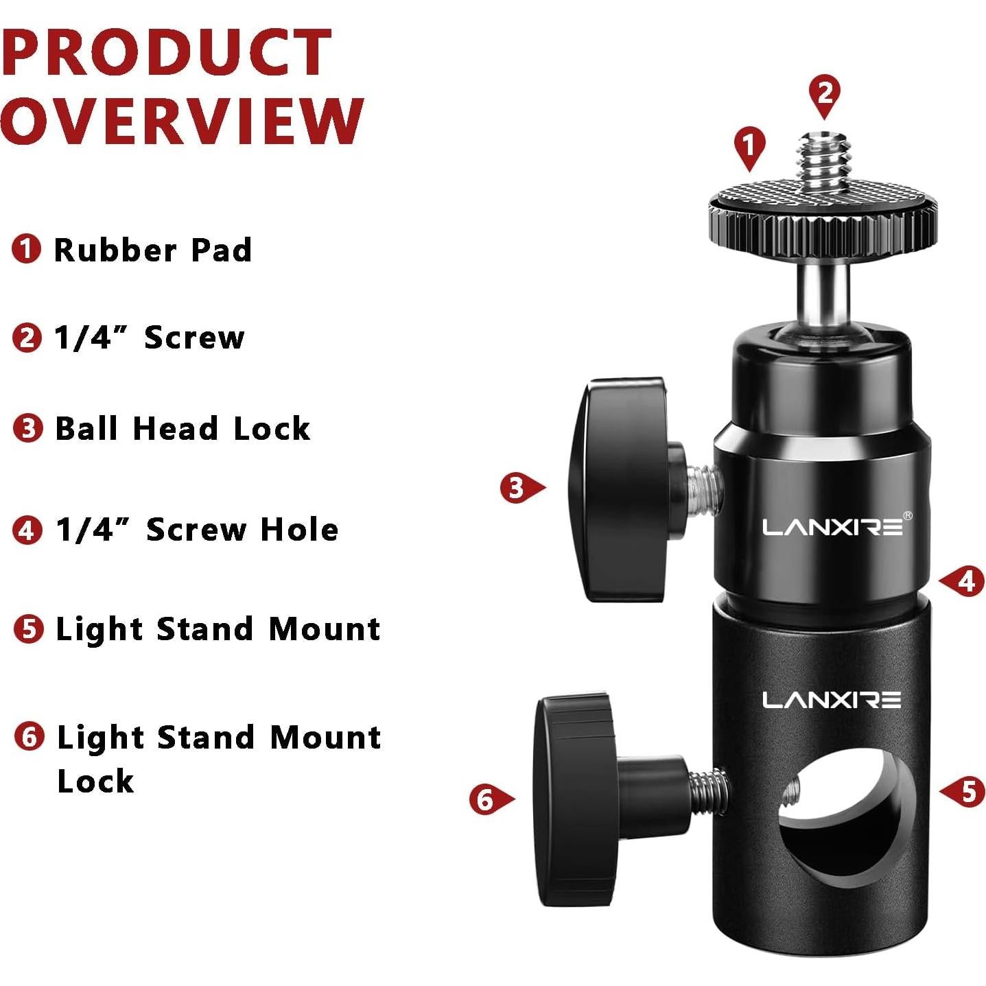 Adaptador de Montaje para Soporte de Luz Lanxire L0128 - 2 Piezas