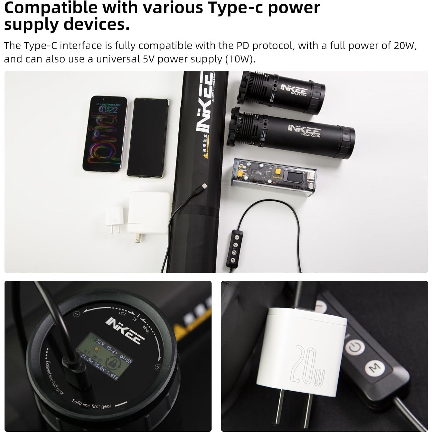 Luz de Tubo LED Inflable INKEE GCA20U 20W Bi-Color 90cm