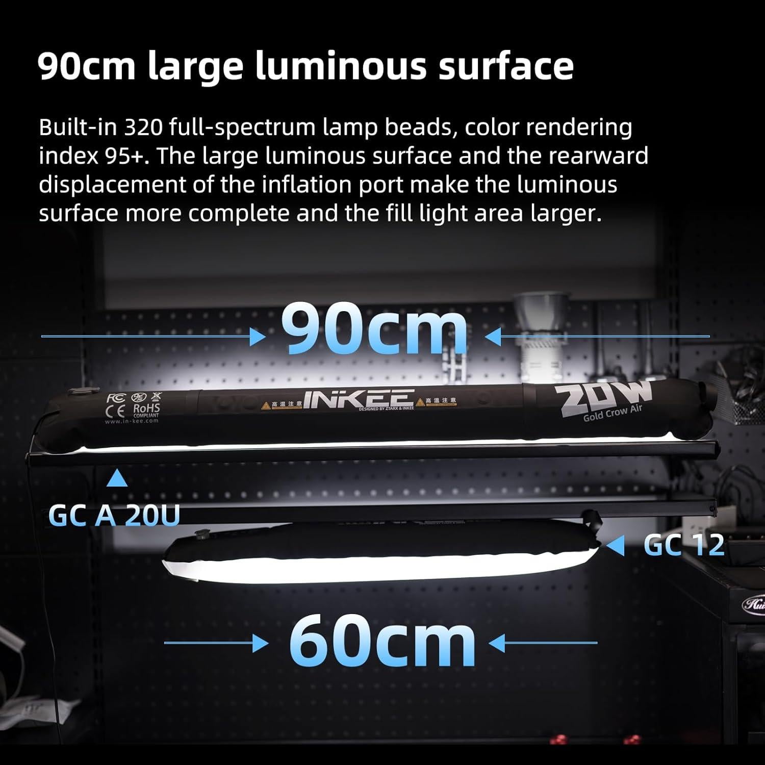 Luz de Tubo LED Inflable INKEE GCA20U 20W Bi-Color 90cm