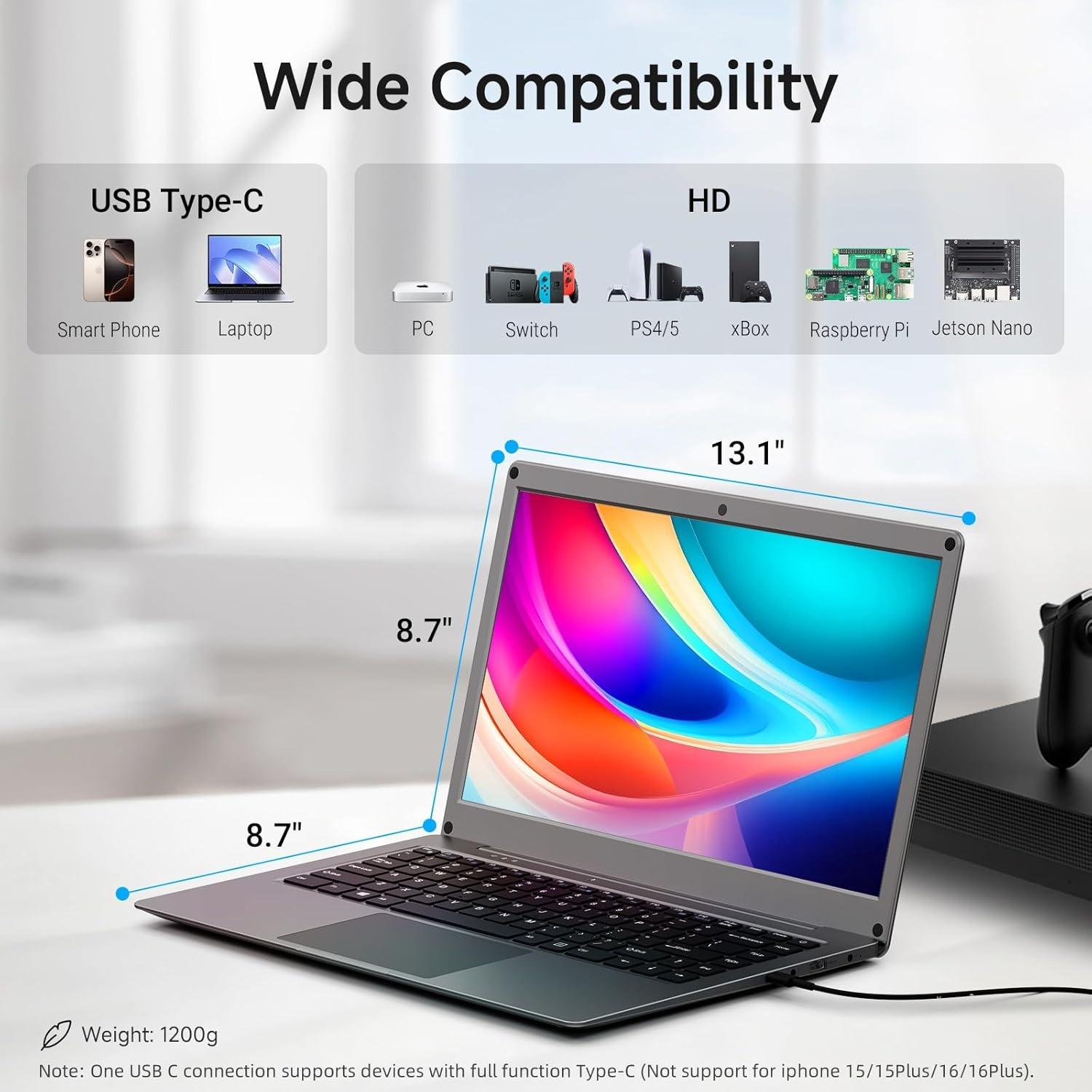Monitor Portátil ELECROW 14" FHD con Teclado y Batería