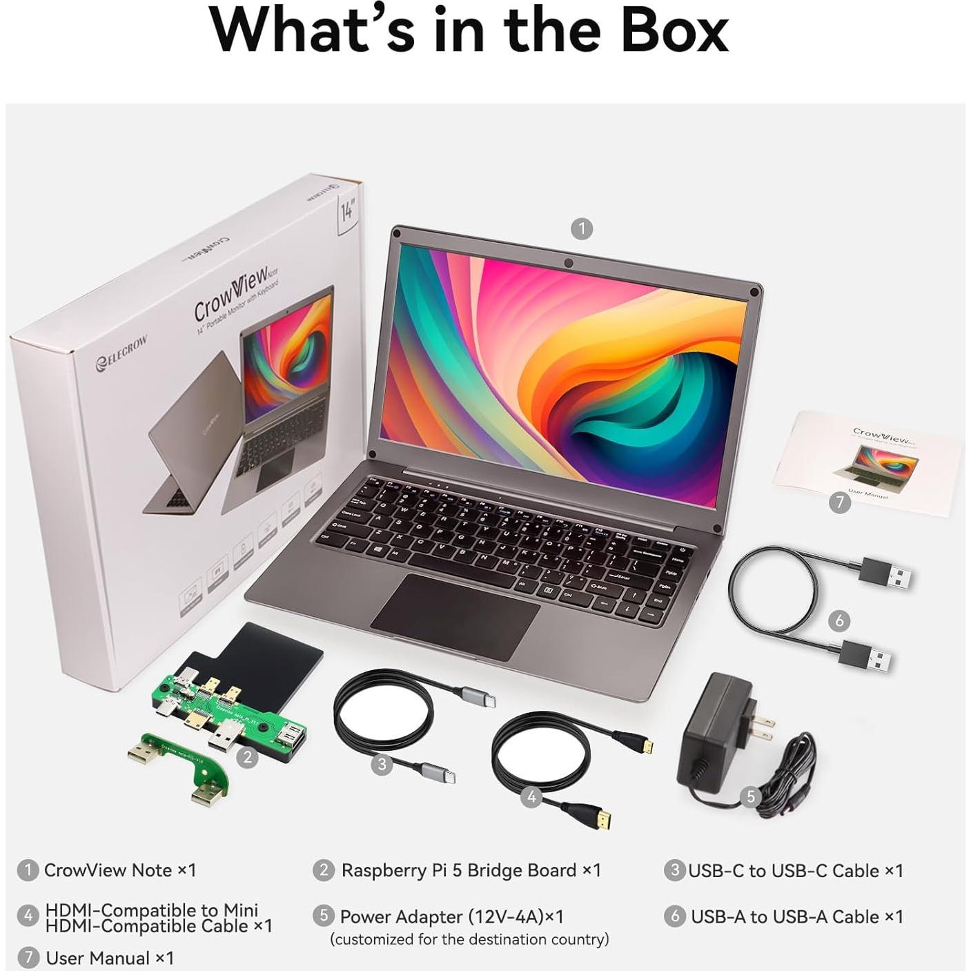 Monitor Portátil ELECROW 14" FHD con Teclado y Batería