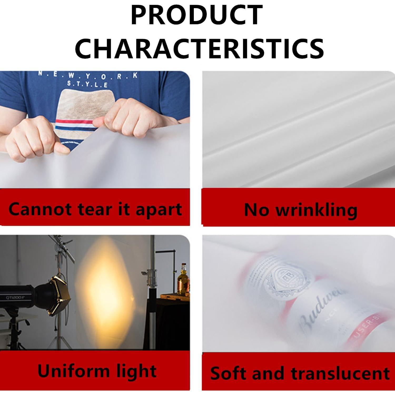 Hoja Difusora de Luz 4x1.5m Nylon Blanco para Fotografía