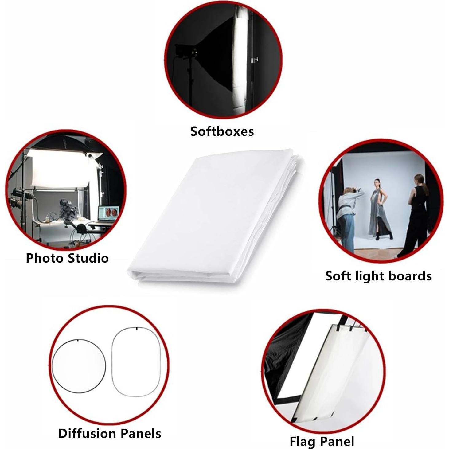 Hoja Difusora de Luz 4x1.5m Nylon Blanco para Fotografía