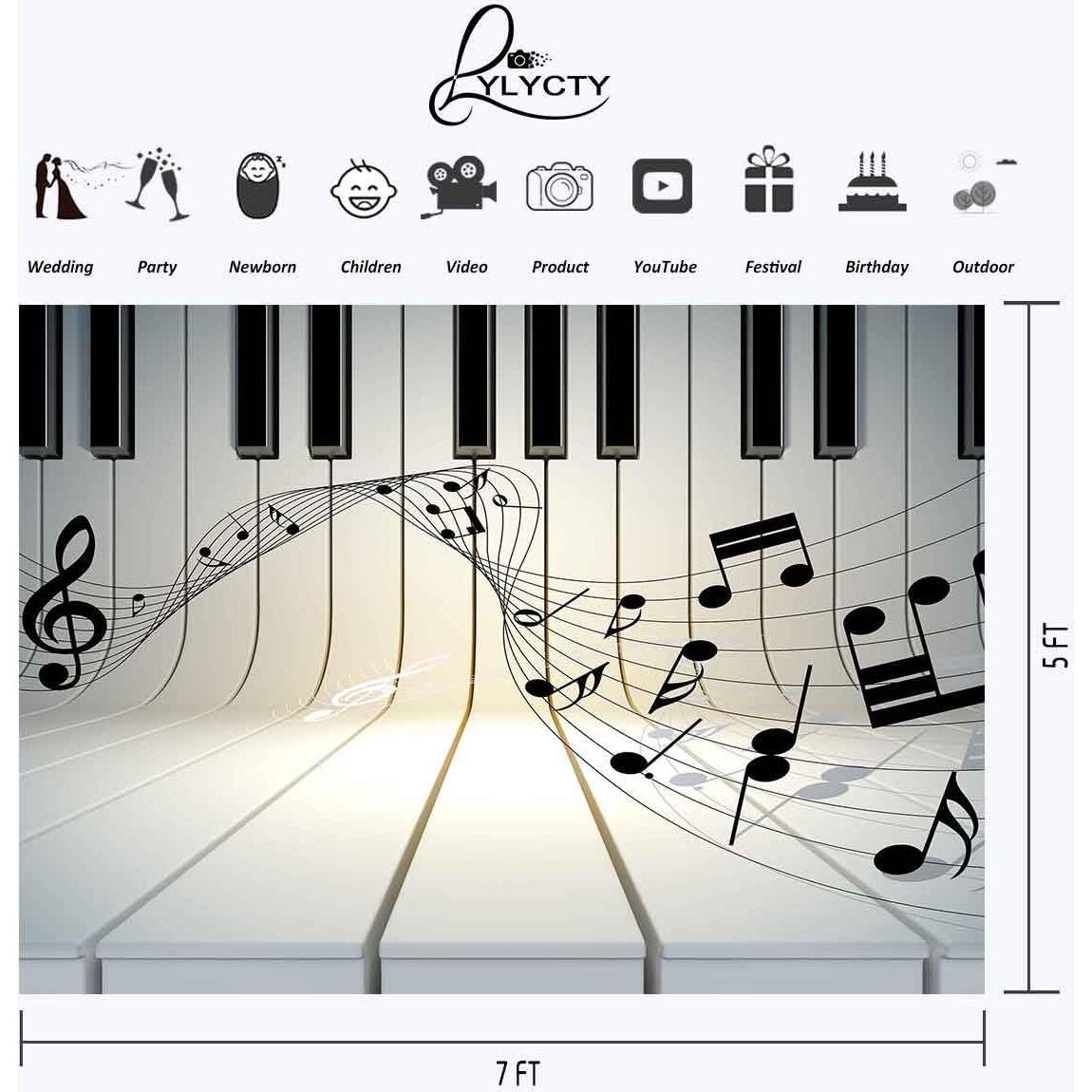 Fondo Fotográfico Vinilo 213x152 cm Musical Piano LYLX436