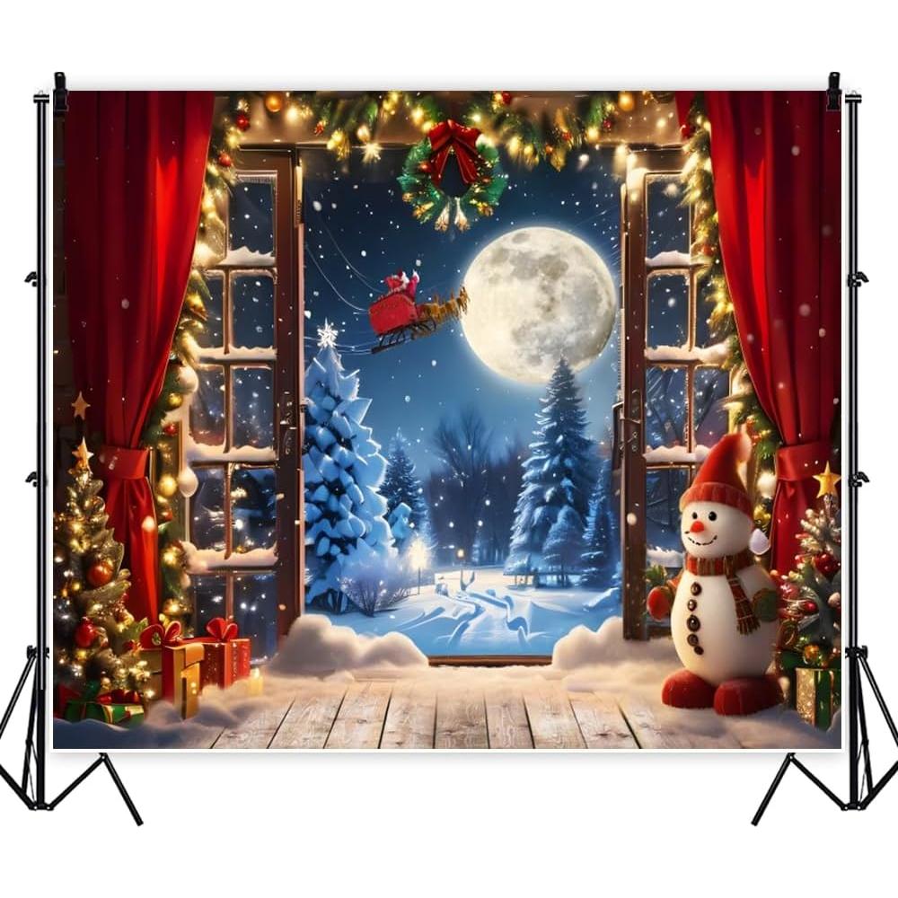 Fondo de Navidad 3x2.5m Vinilo Caaerttply Bosque Nevado