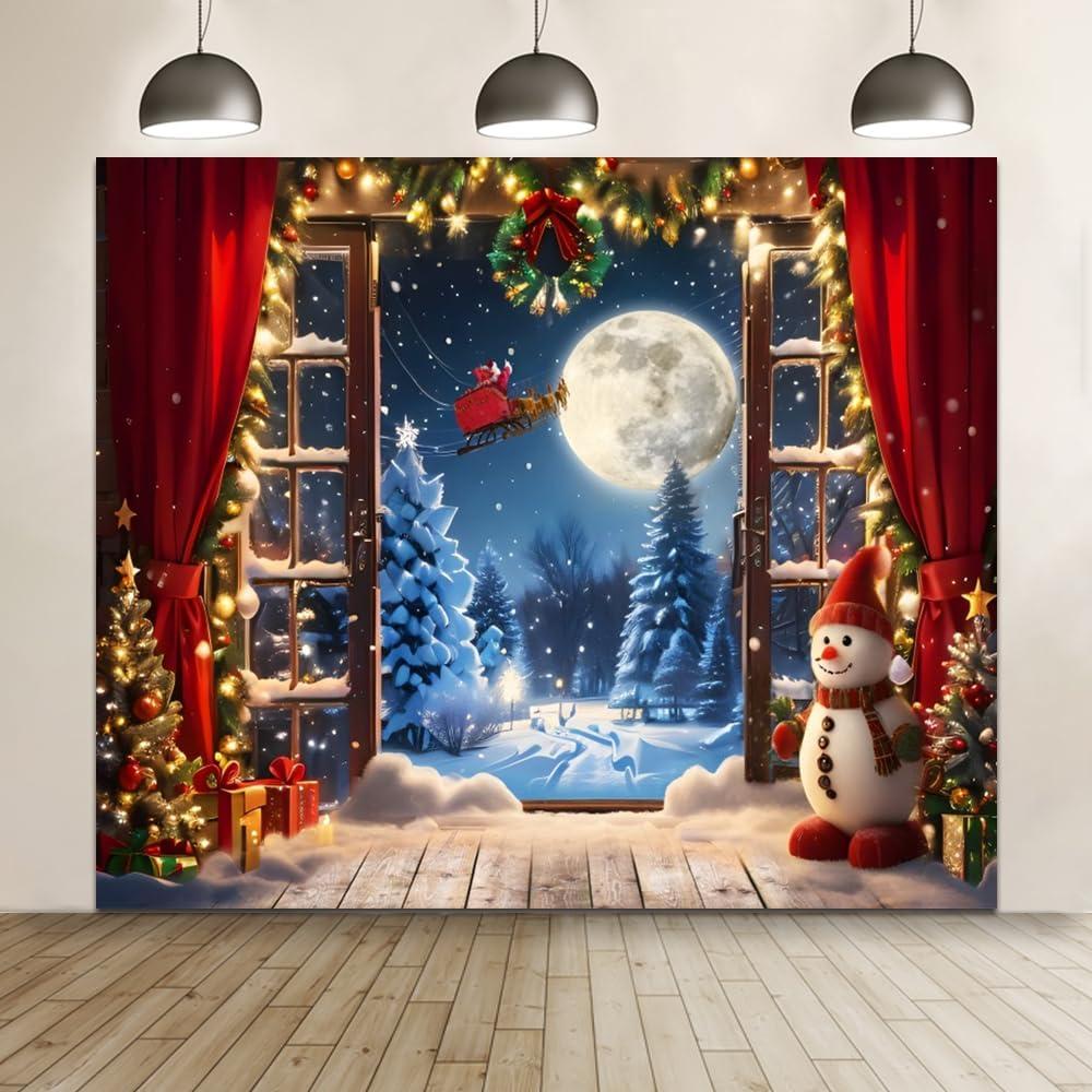 Fondo de Navidad 3x2.5m Vinilo Caaerttply Bosque Nevado