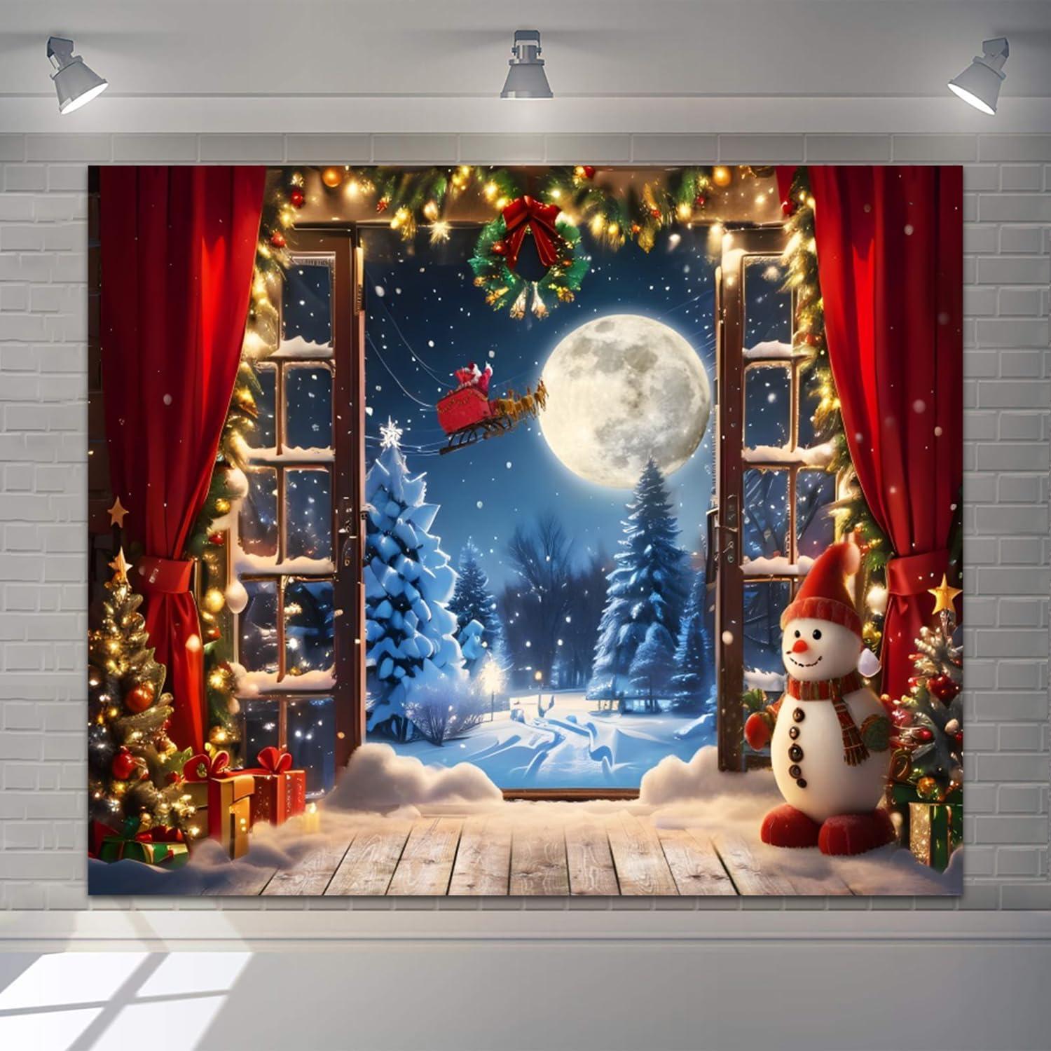 Fondo de Navidad 3x2.5m Vinilo Caaerttply Bosque Nevado