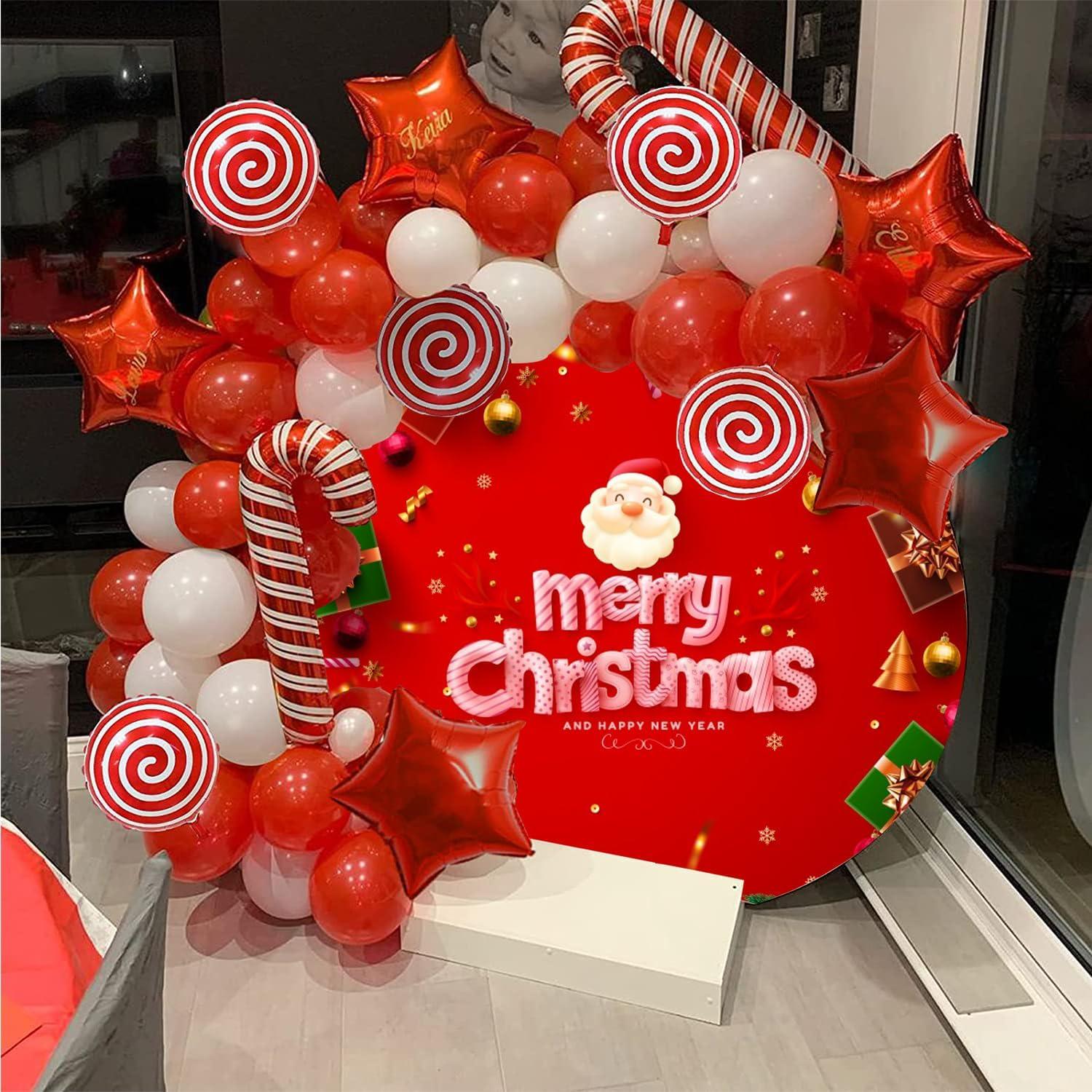 Fondo Redondo de Navidad 2.2m Círculo Rojo para Fotos