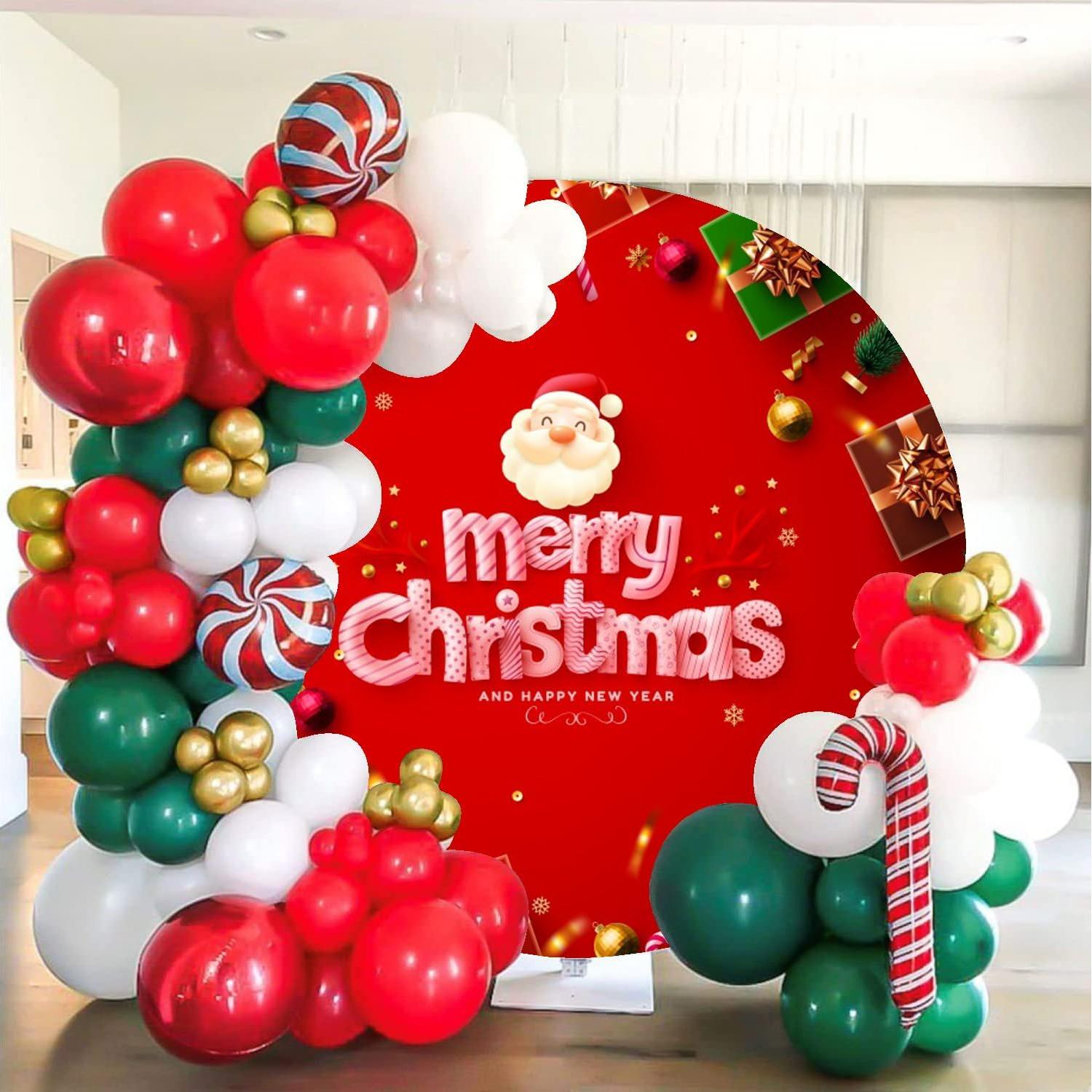 Fondo Redondo de Navidad 2.2m Círculo Rojo para Fotos