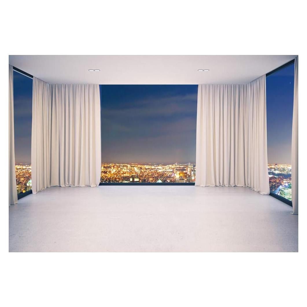 Fondo de Fotografía Vinilo Haoyiyi 300x200cm Ciudad Nocturna