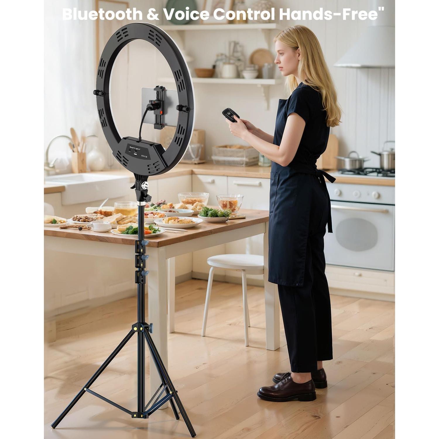 Luz de Anillo LED 22" Auriani con Trípode 75" Plegable