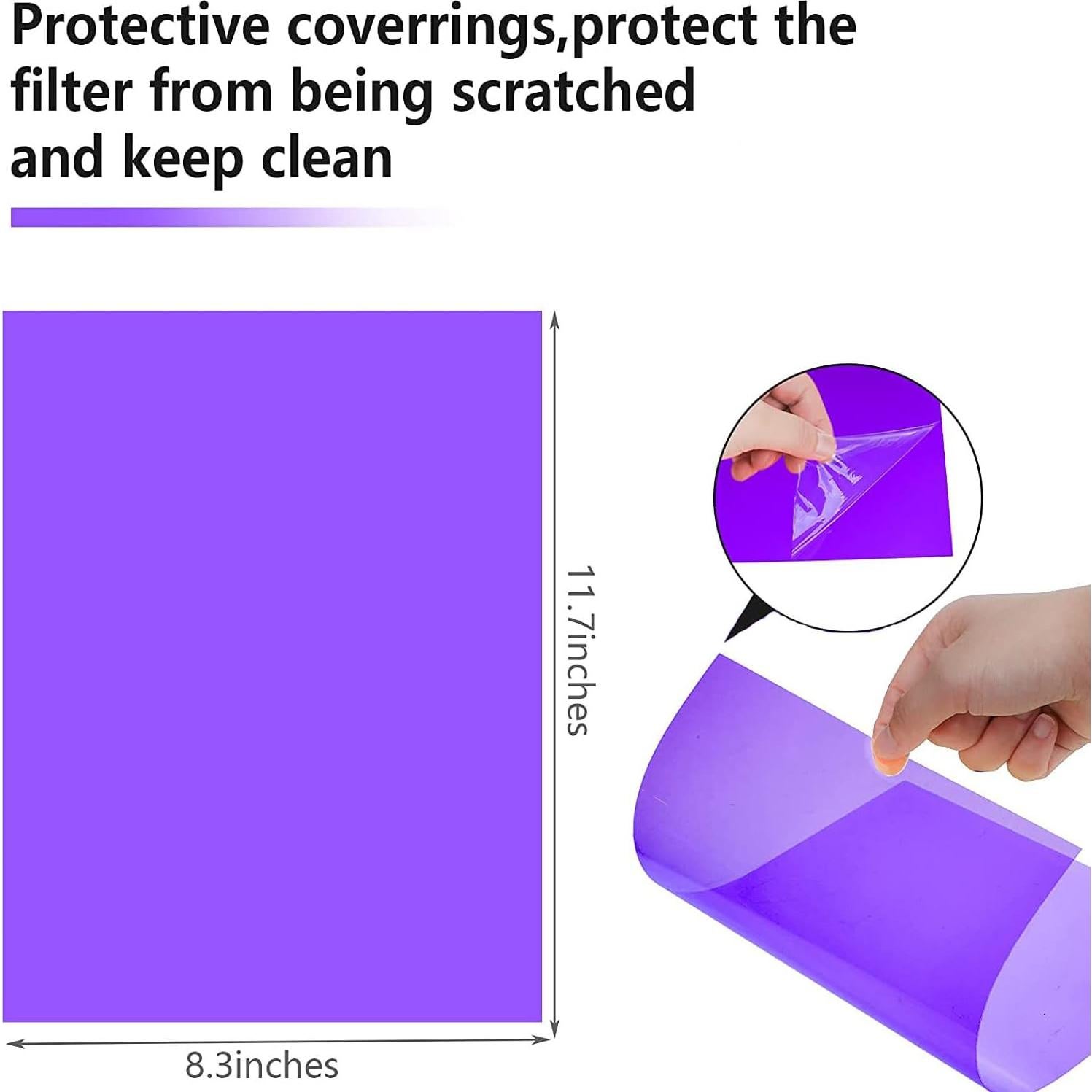 Filtro de Gel de Luz SailGoal 16 Películas Color Naranja y Púrpura 29.7x21 cm