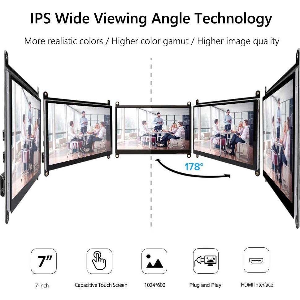 Monitor Táctil 7" CUQI JRP7002 HDMI 1024x600 Portátil