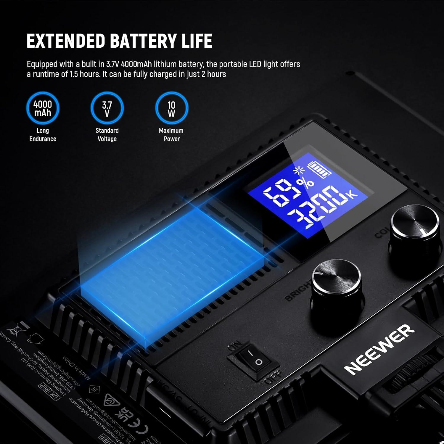 Panel de Luz LED Neewer NL-116AI 23cm Dimmable 3200K-5600K