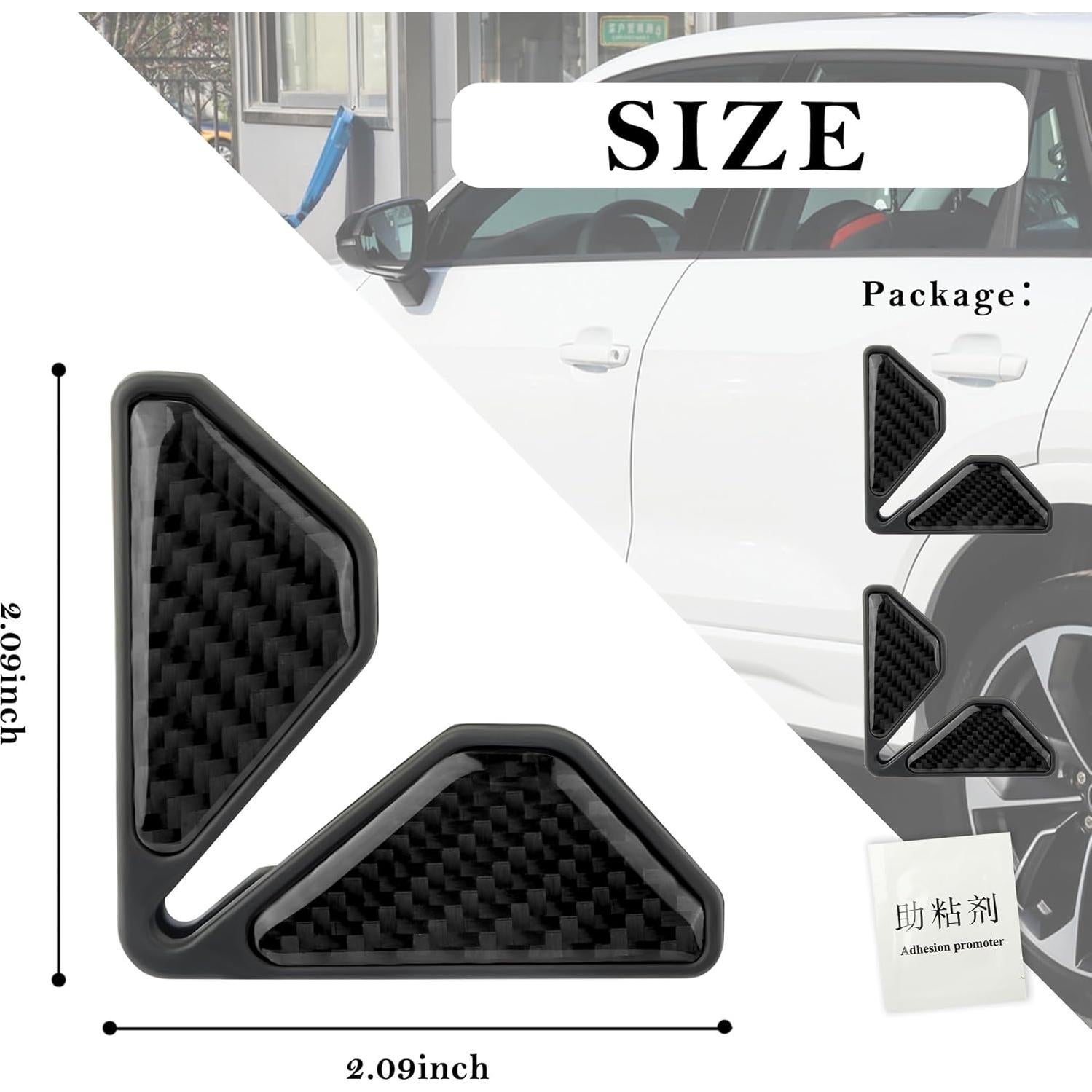 2PCS Car Door Protector Edge Guards for Door Corner,Carbon Fiber Car Door Edge Guards for Decoration,Universal Car Accessories Door Protector Fits SUVs,Trucks (Black)