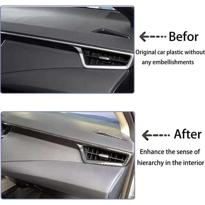 Accesorios Toyota Corolla 2020-2025 ABS Fibra Carbono 3PCS