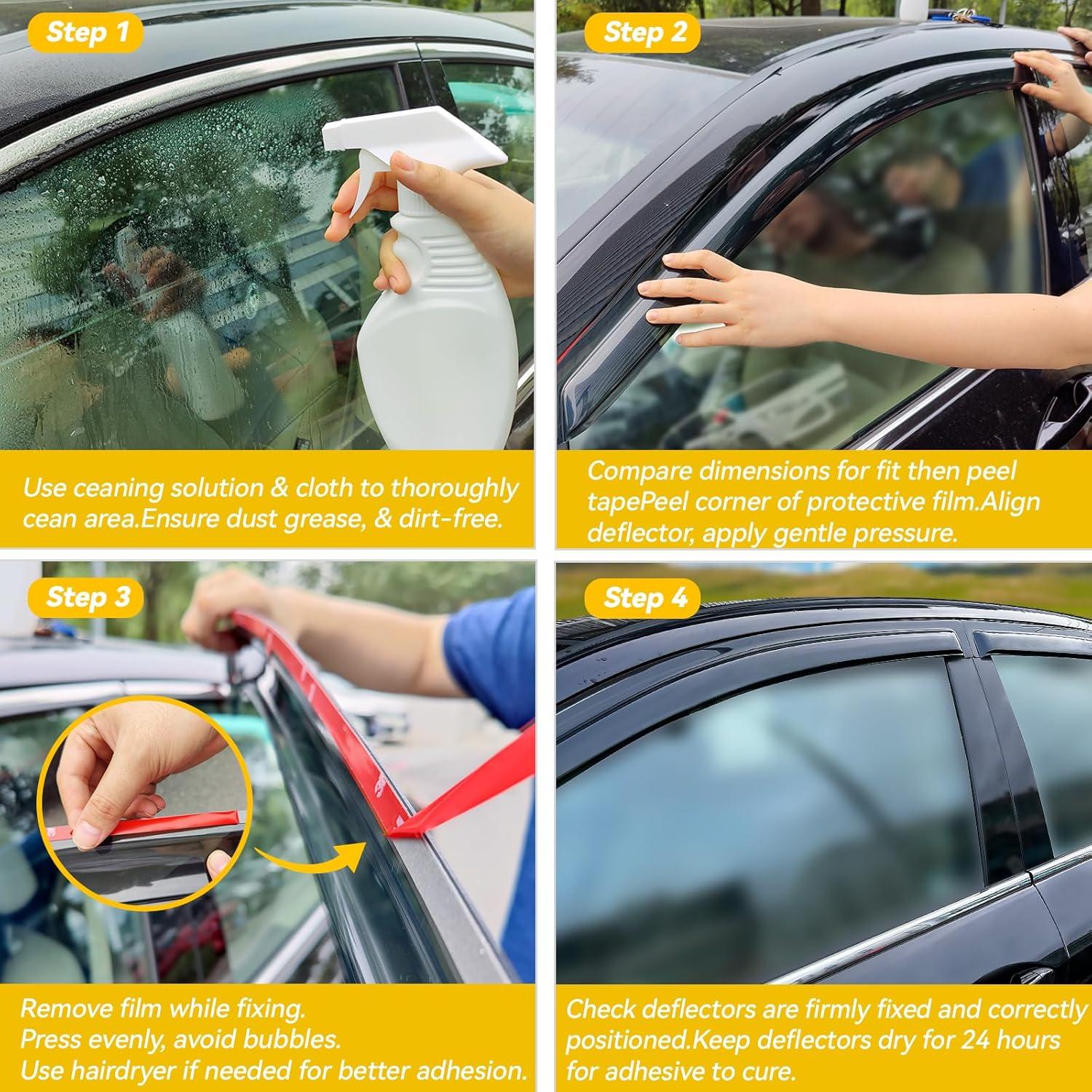 Viseras de Ventana CMVT Auto para VW Jetta 2006-2010, Humo