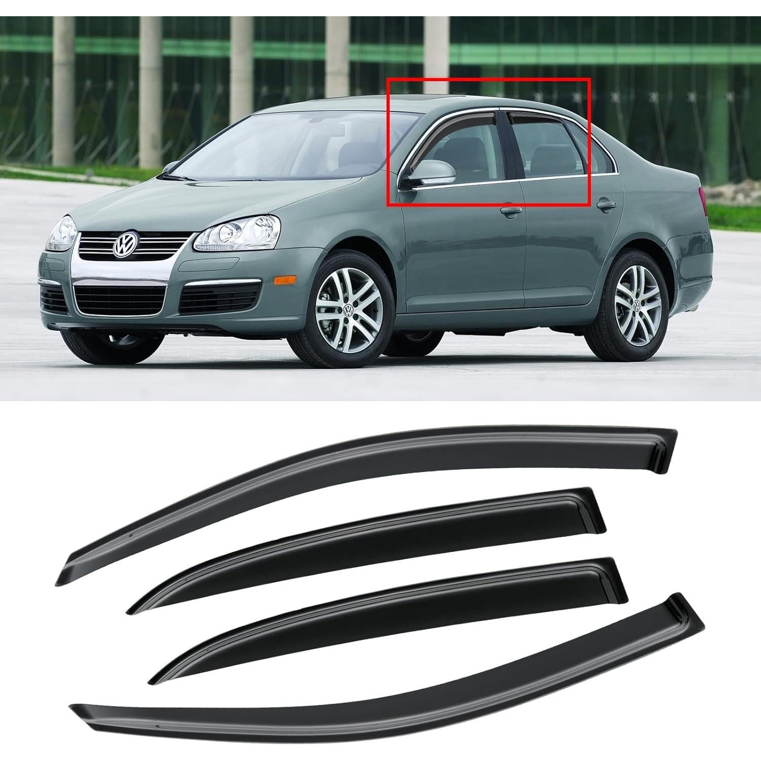 Viseras de Ventana CMVT Auto para VW Jetta 2006-2010, Humo