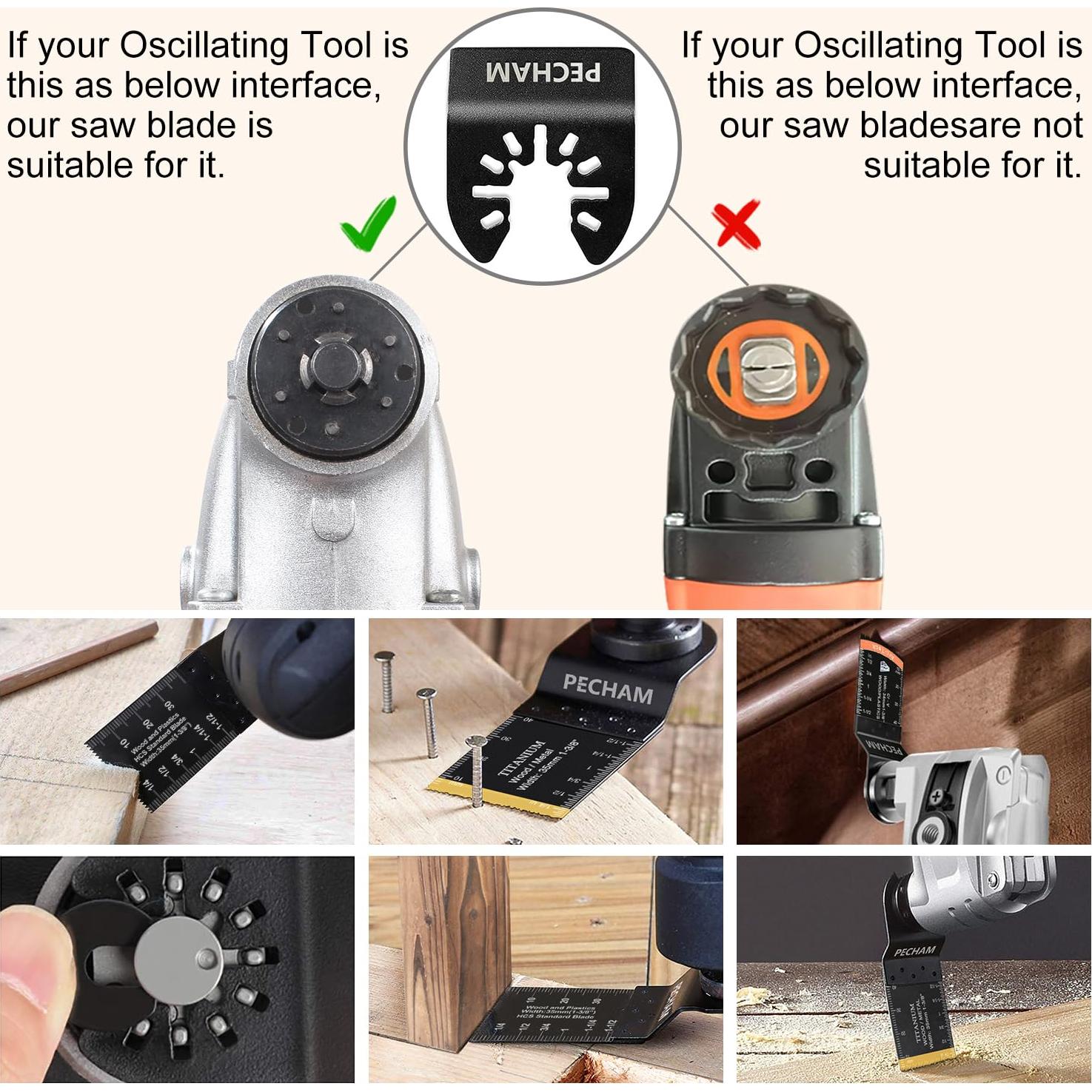 Hojas de sierra oscilante PECHAM 64PCS para madera y metal