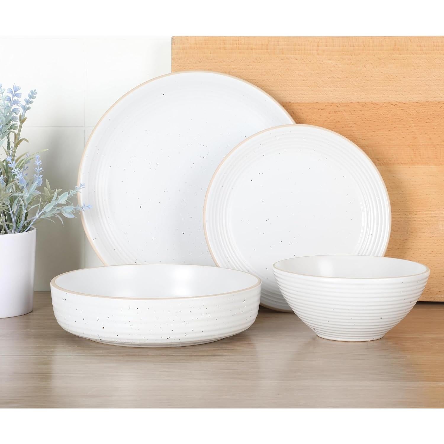 Juego de Vajilla Gibson Home Dinah 16 Piezas Cerámica Blanco