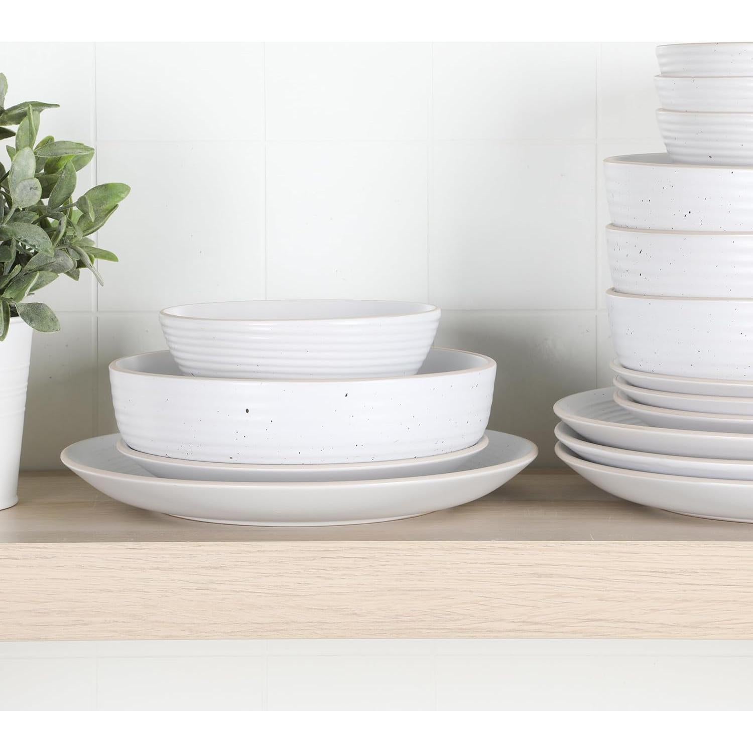 Juego de Vajilla Gibson Home Dinah 16 Piezas Cerámica Blanco