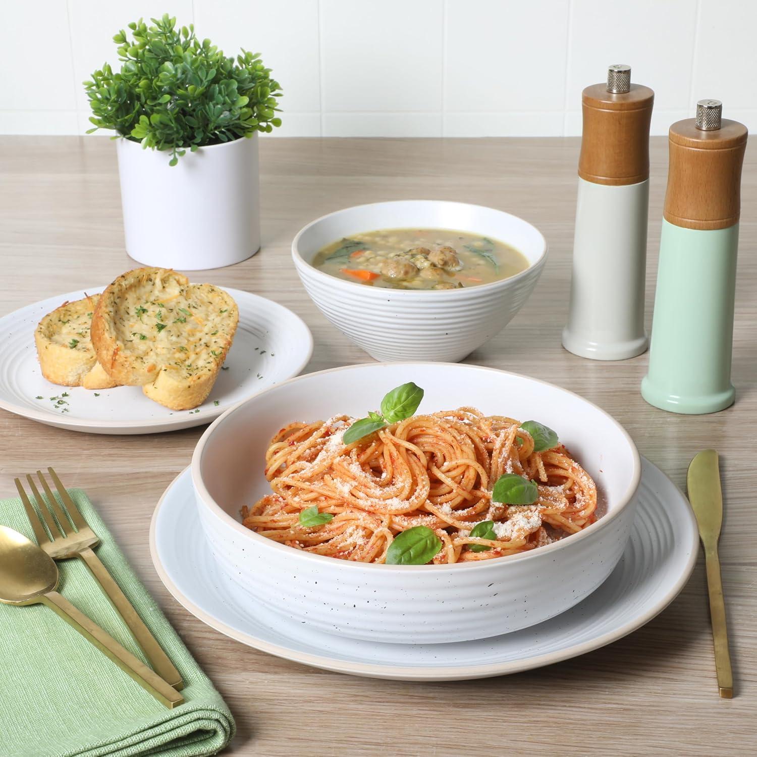 Juego de Vajilla Gibson Home Dinah 16 Piezas Cerámica Blanco