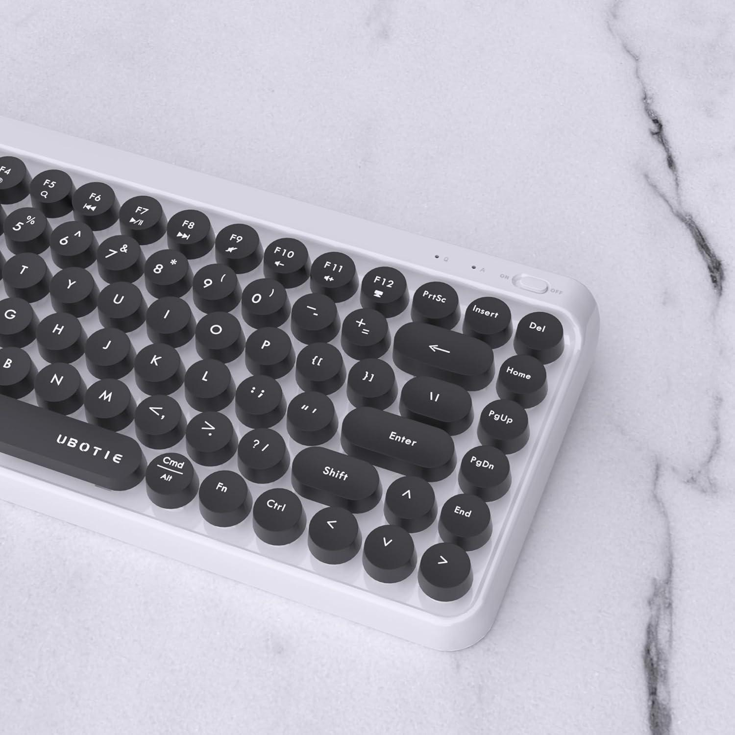 Teclado Bluetooth Retro UBOTIE 84 Teclas Colorido Inalámbrico