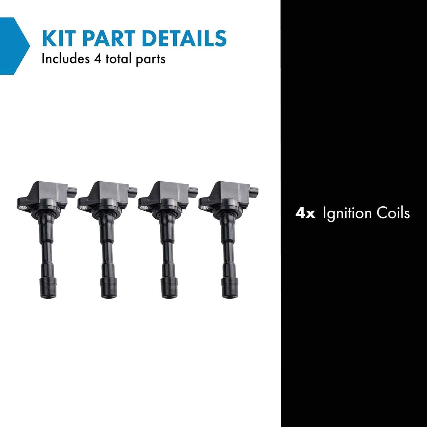 Juego de Bobinas de Encendido TRQ 4 Piezas para Honda Acura