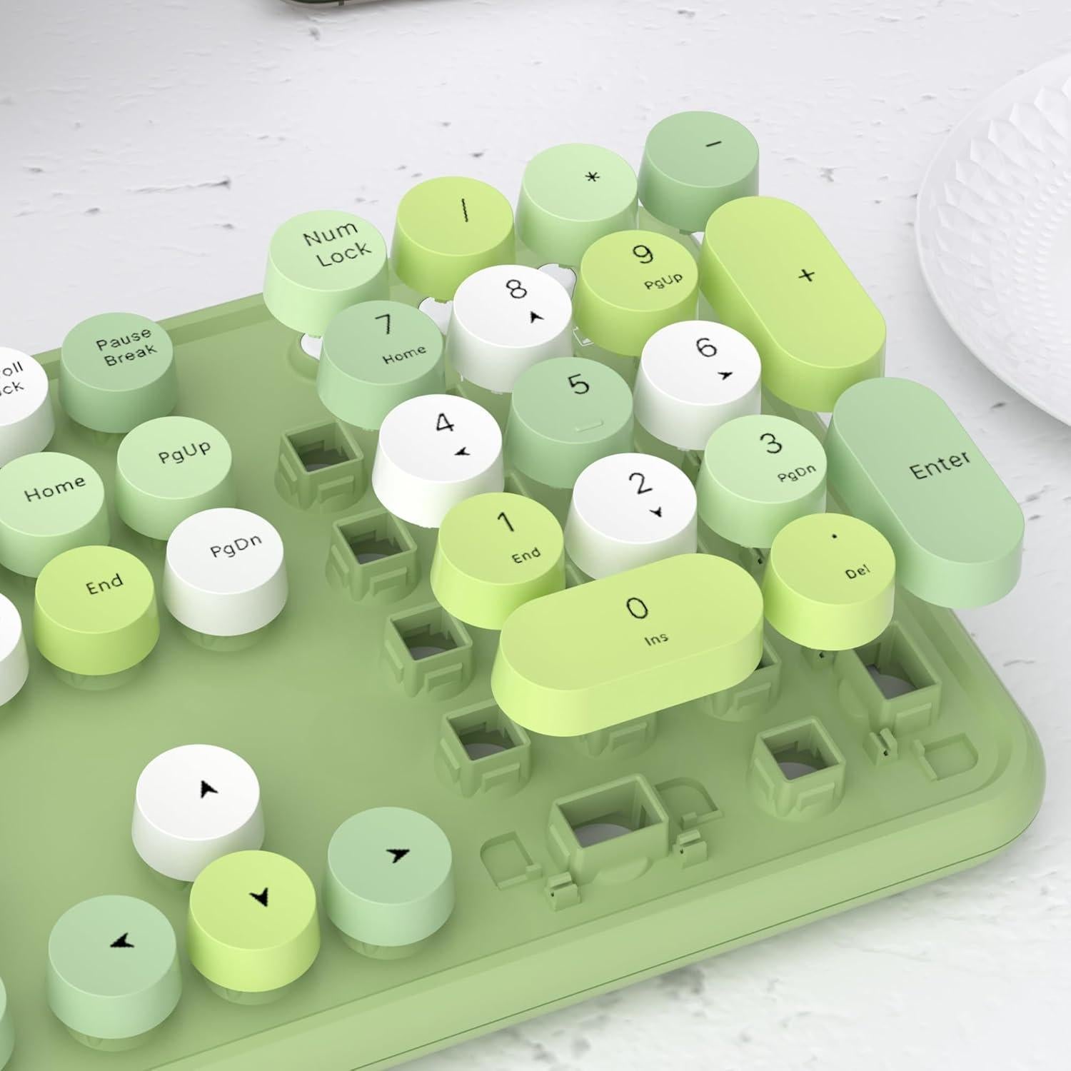 Teclado Inalámbrico UBOTIE Retro Multicolor para PC y Móvil